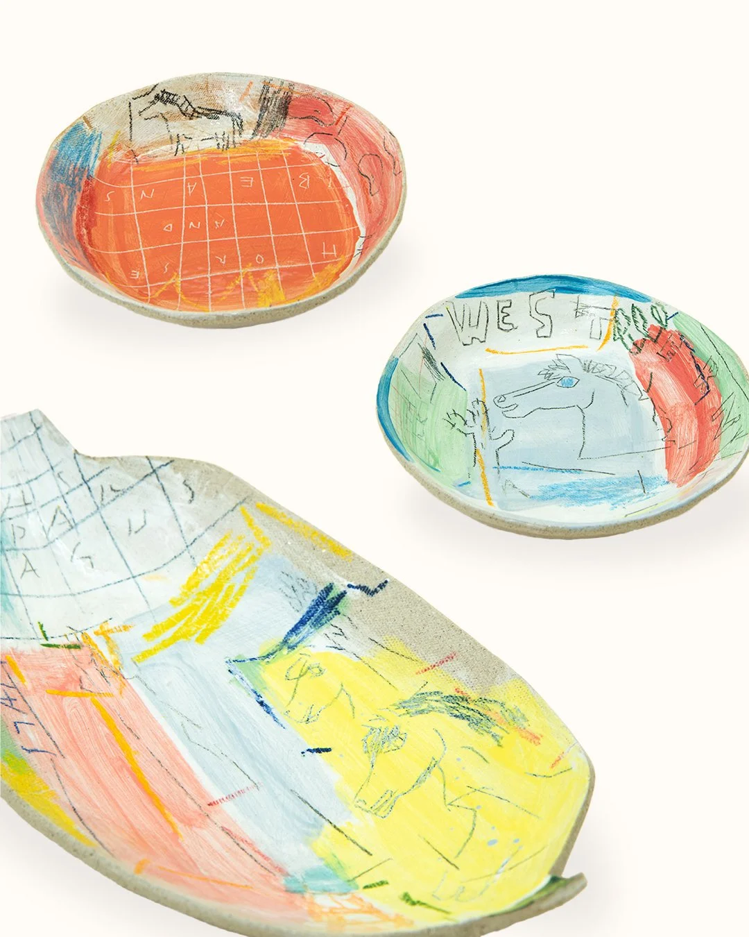 Asparagus Plate and Cowboy Plate