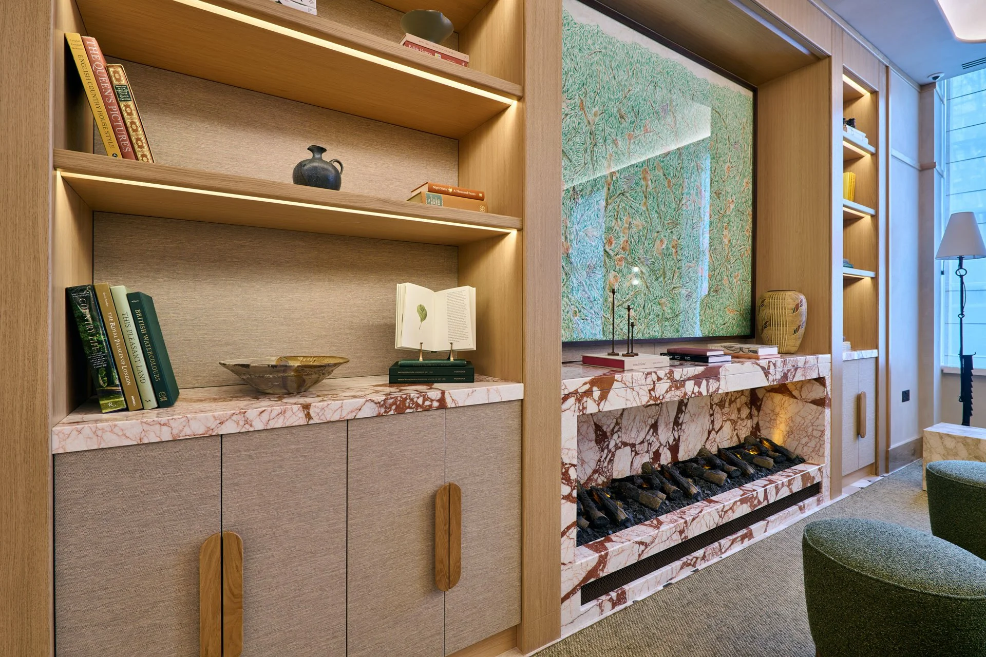 Cotton Rouge marble feature wall by stoneCIRCLE - photo Marco Joe Fazio Creatives