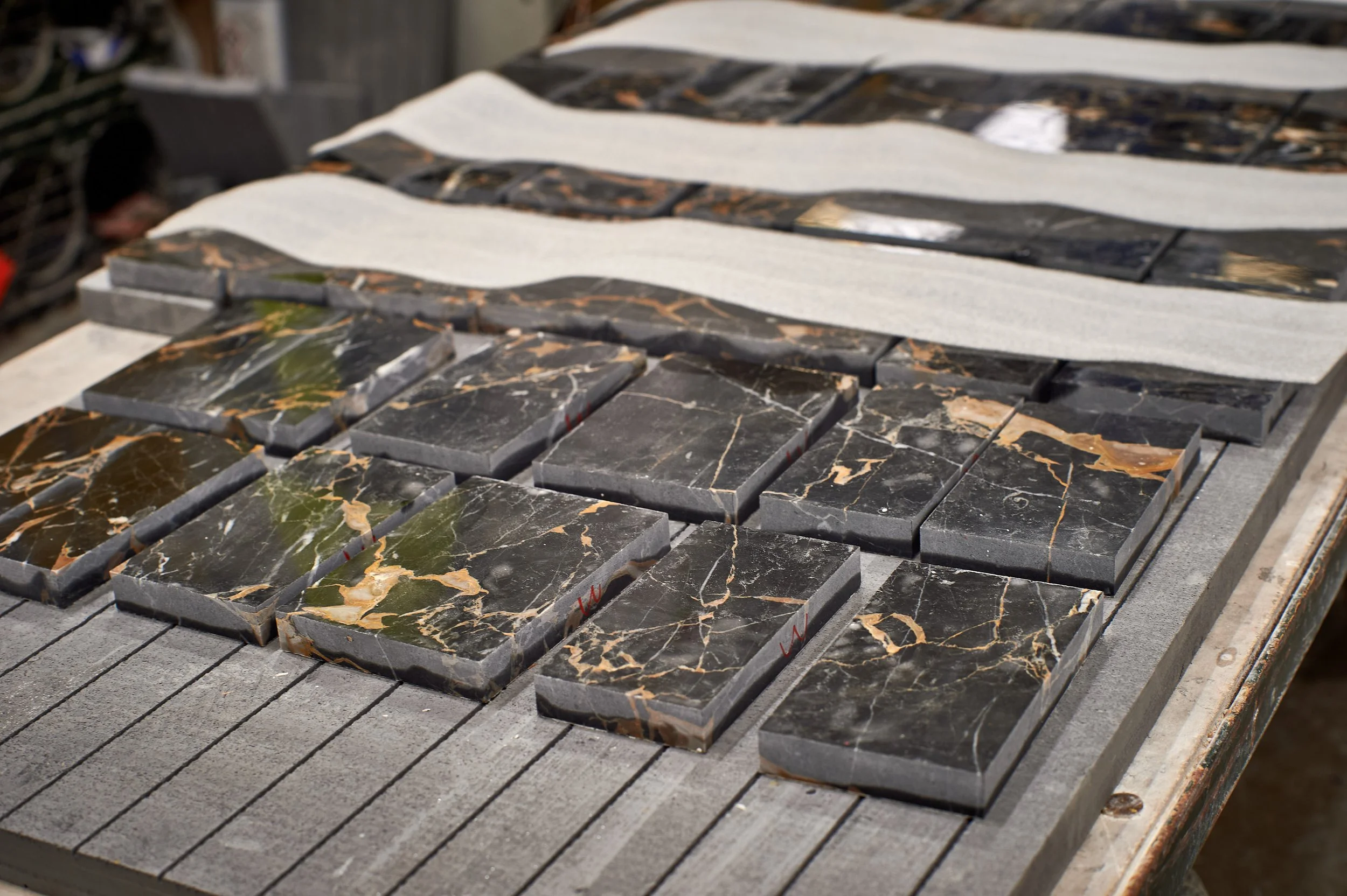 stone samples ready to be shipped at stoneCIRCLE factory