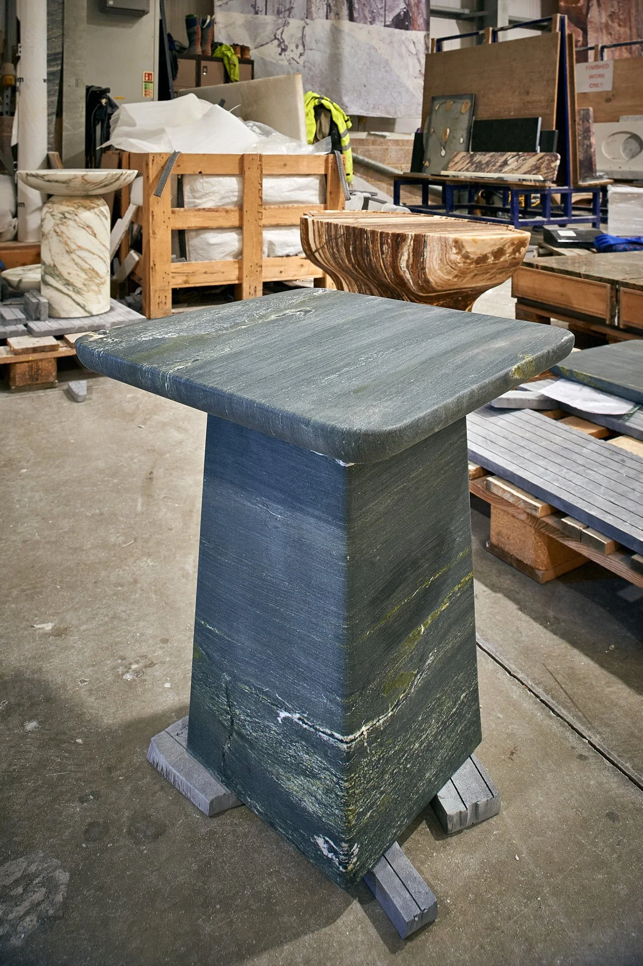 Pannonia Green marble square table by stoneCIRCLE, photo Marco Joe Fazio Creatives