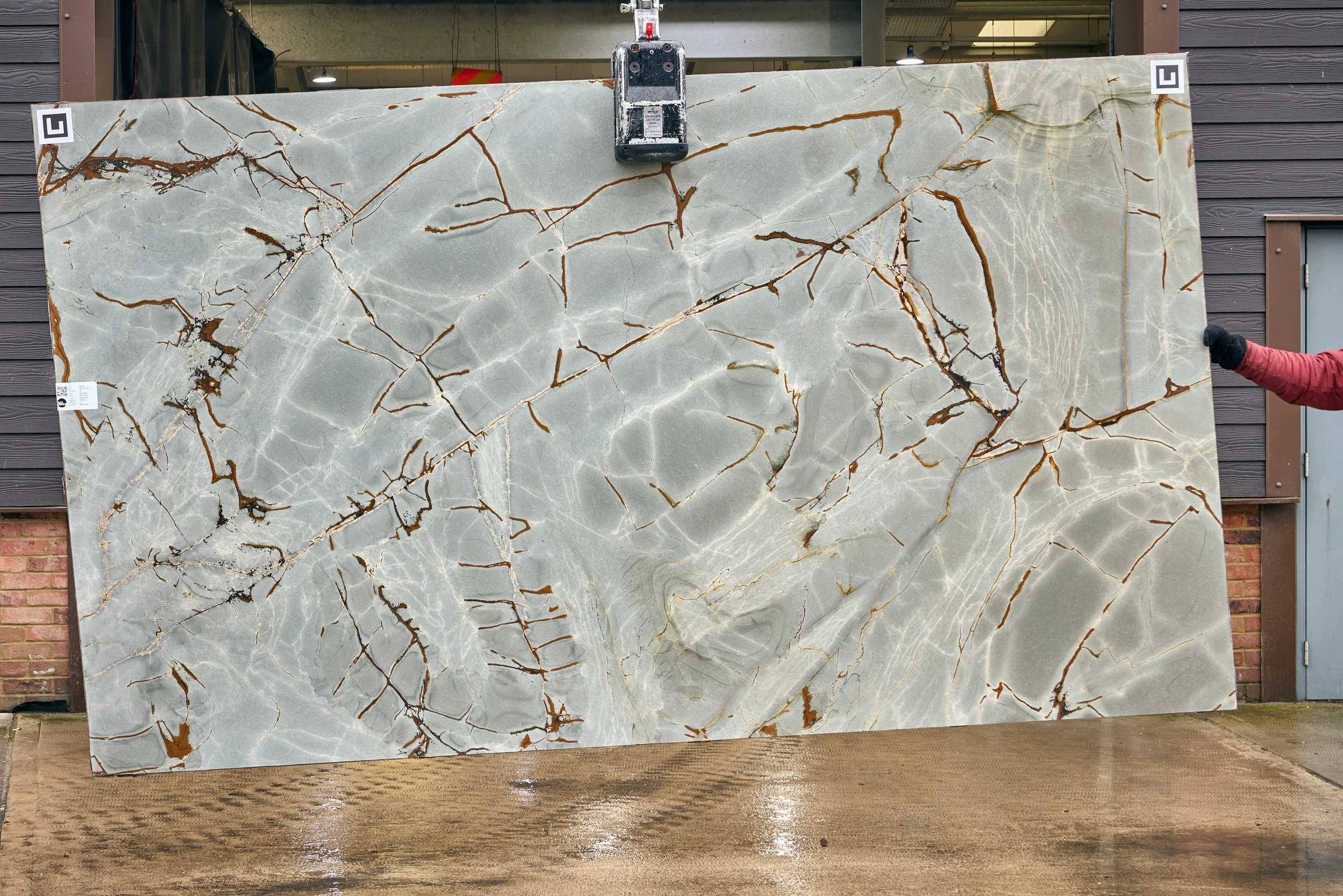Blue Roma slab at stoneCIRCLE factory
