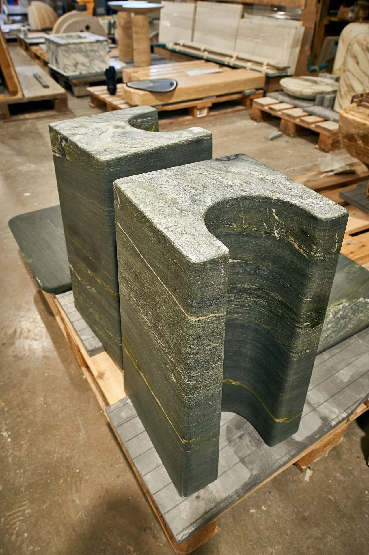 Pannonia Green marble square table by stoneCIRCLE, photo Marco Joe Fazio Creatives