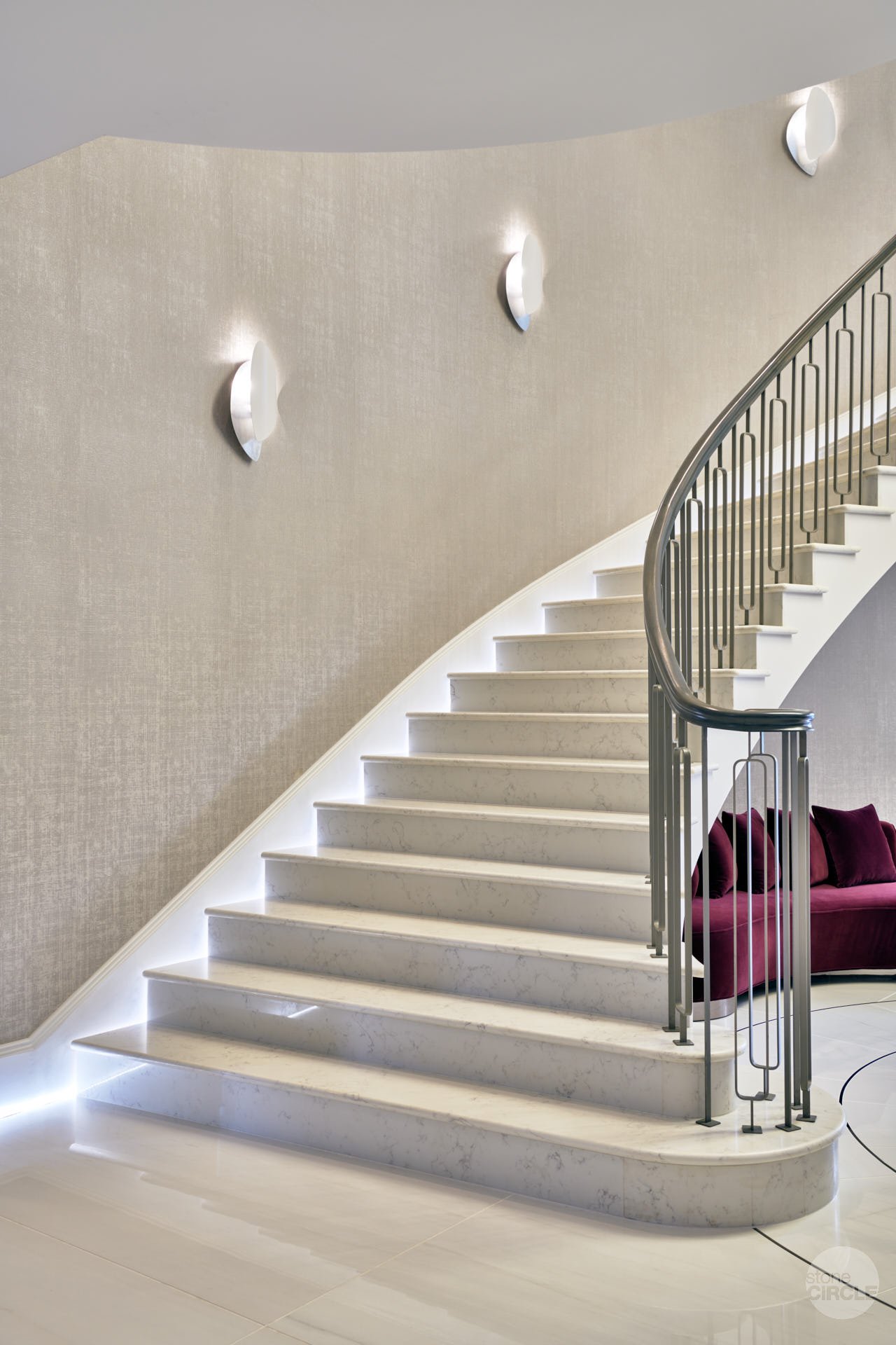 stoneCIRCLE stone flooring and staircases - photo by Marco Joe Fazio Studio