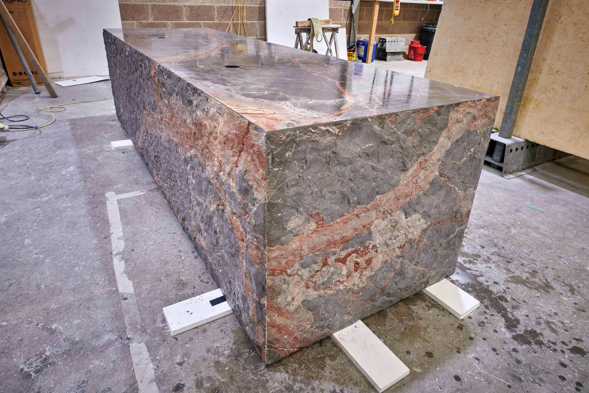 Ombra di Caravaggio marble reception desk