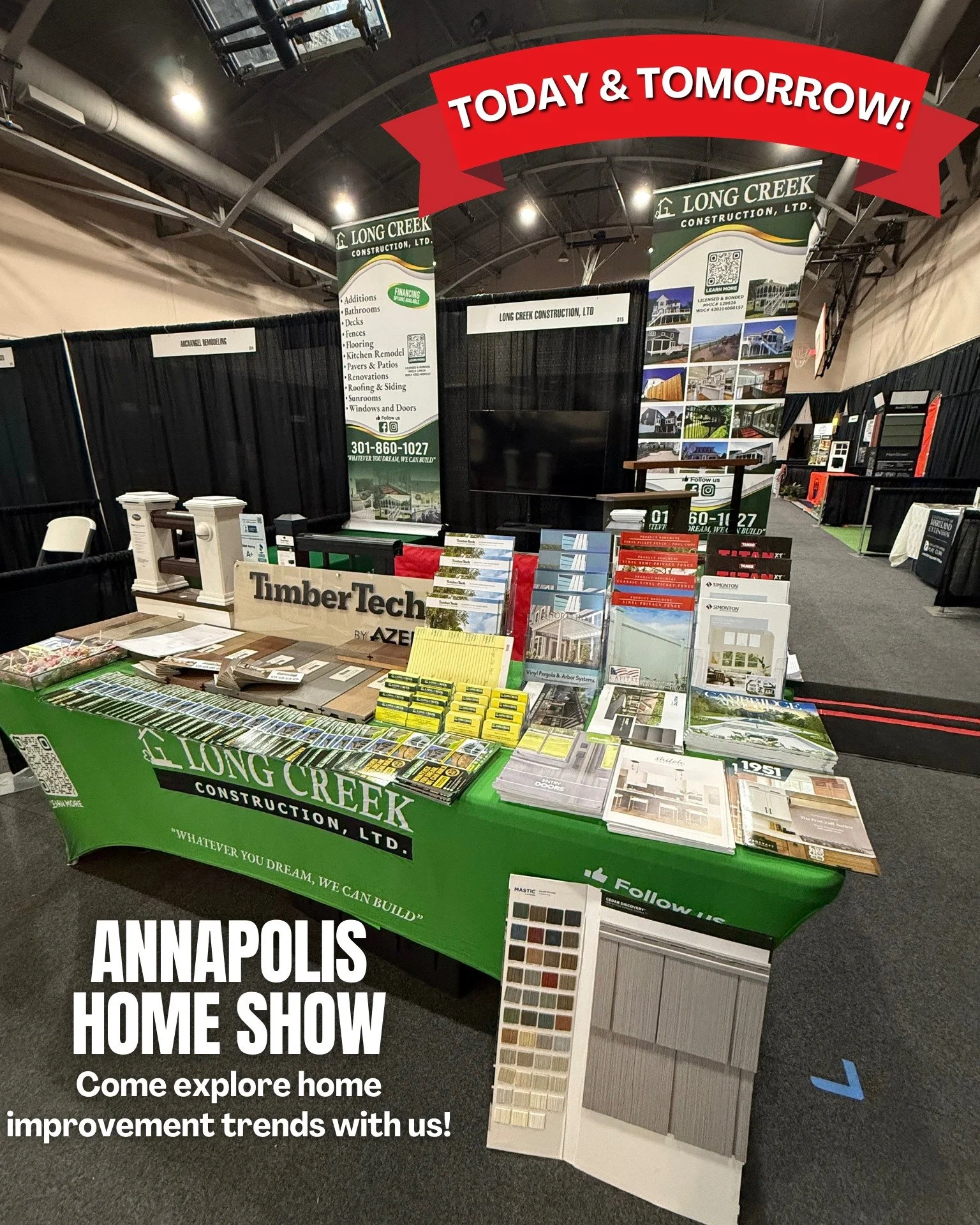 TODAY'S THE DAY! Come meet us at the Annapolis Home Show! Don't miss this chance to explore home improvement trends with us! #AnnapolisHomeShow #HomeImprovement #GeneralContractor