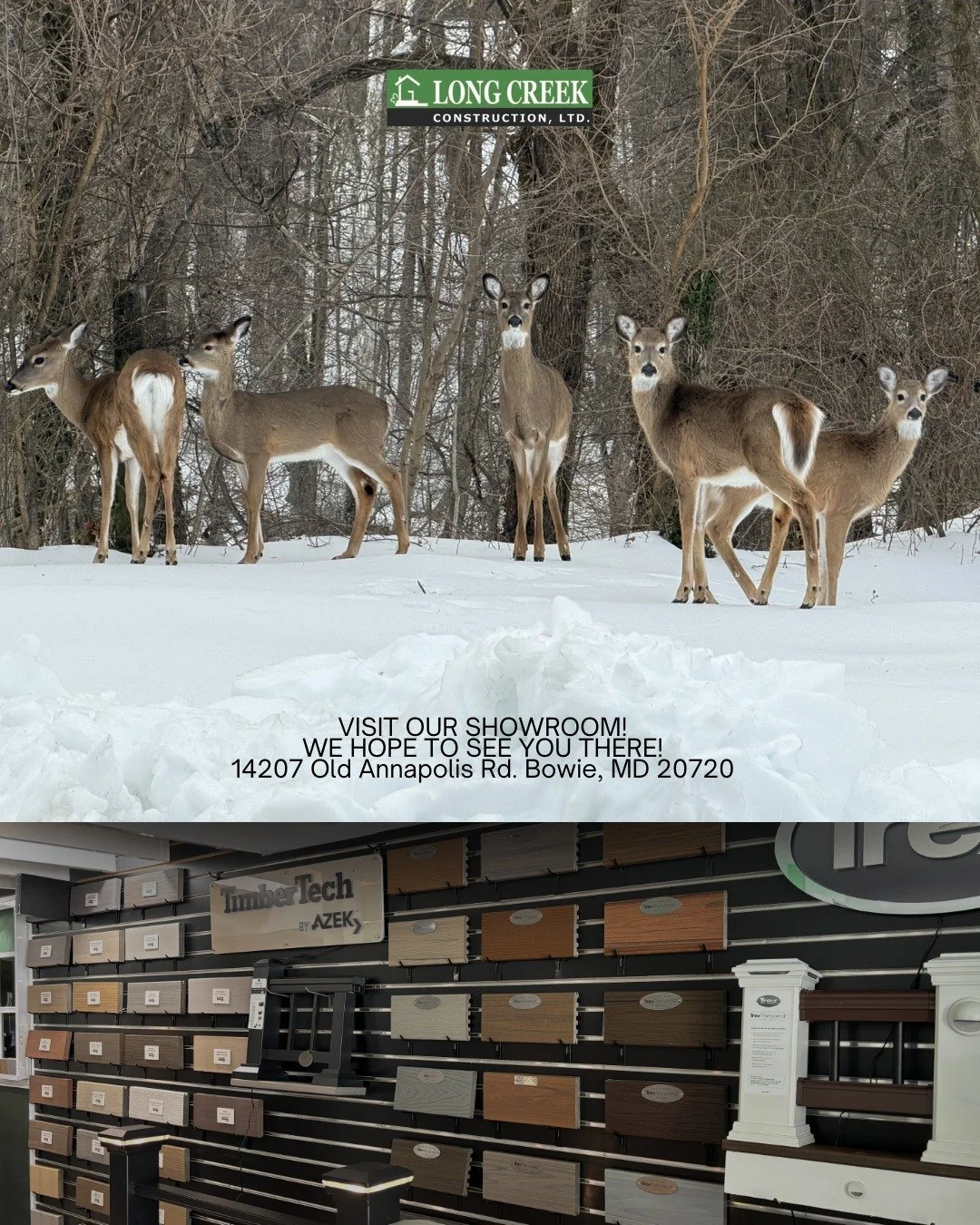 We specialize in outdoor living projects, not forest habitats... but we still had some unexpected visitors this week 🦌!

If our local wildlife can pay our showroom a visit, you can too! 

Stop by and check out a wide variety of materials for your ne