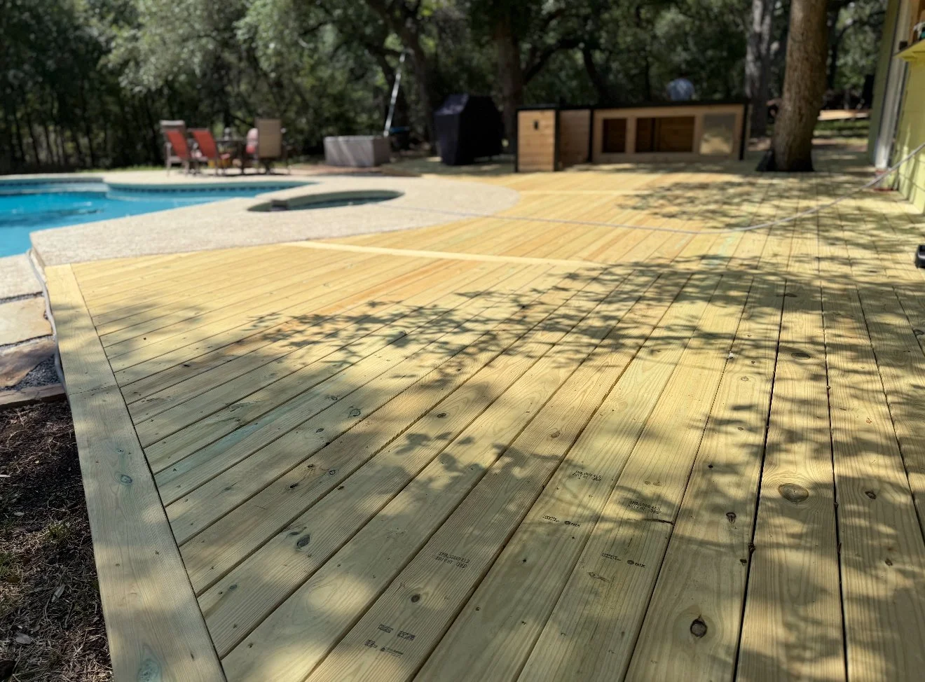Ground-level pool deck, Driftwood, TX