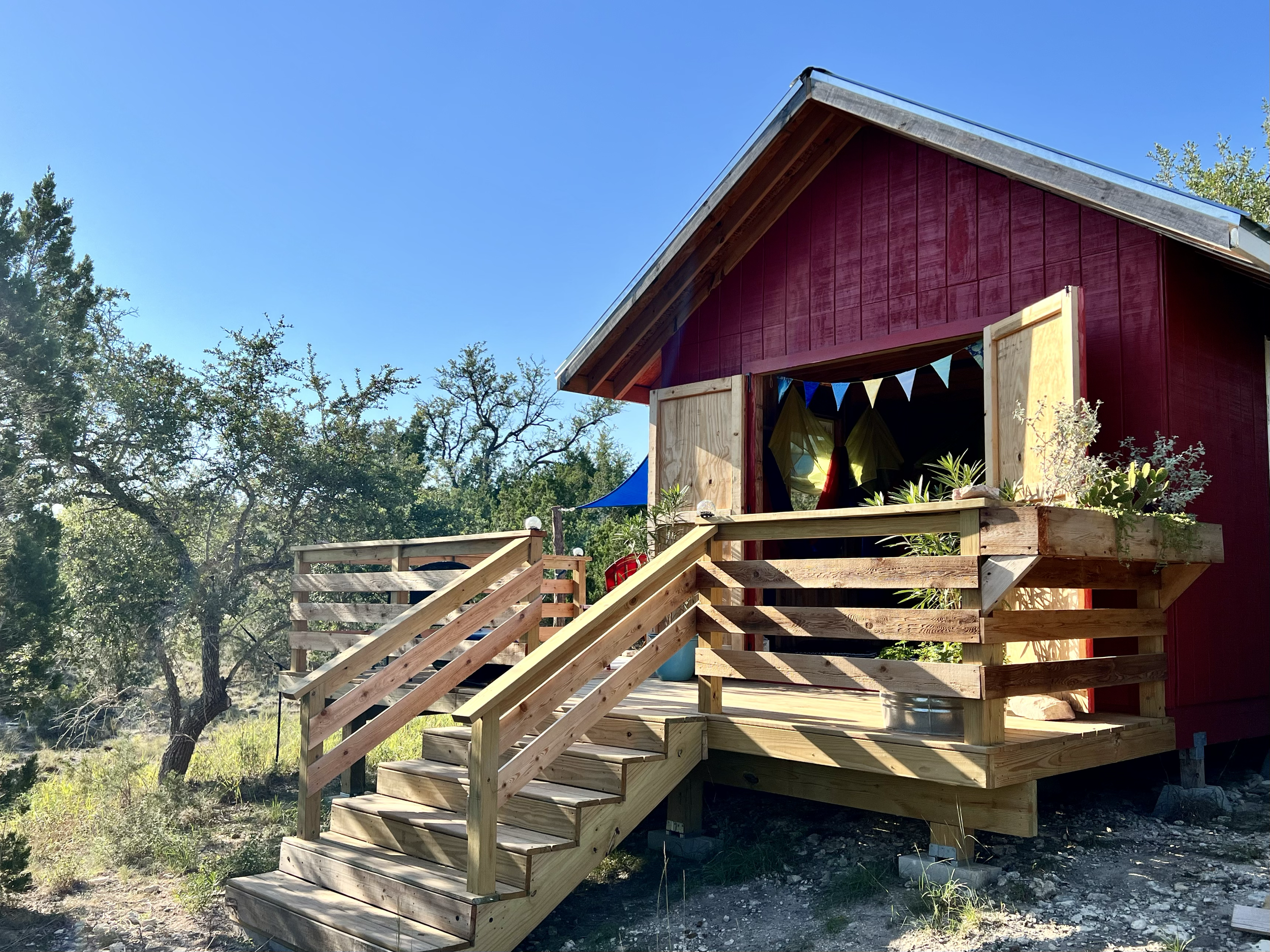 Shed and wrap-around deck, Deer Creek Retreat