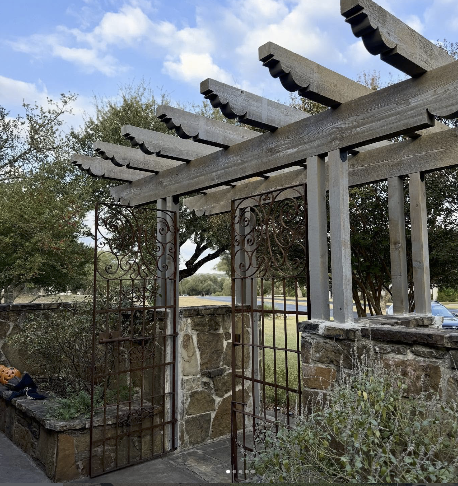 Decorative entry pergola, Dripping Springs