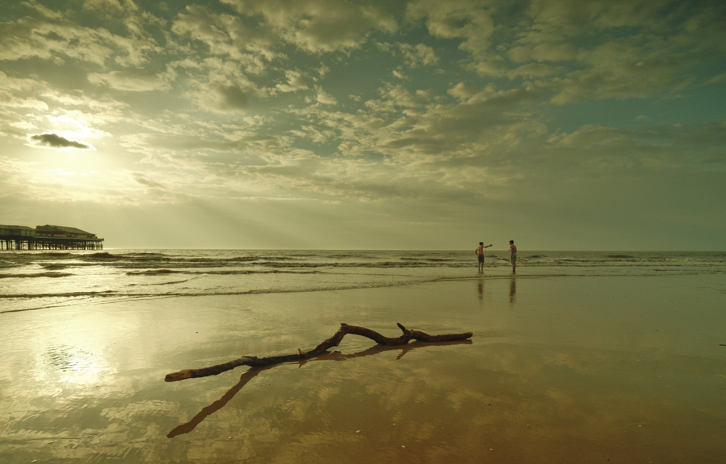I met three boys on the promenade at 13:00 on a school day, they asked if the tide was going out as two of them wanted to swim.