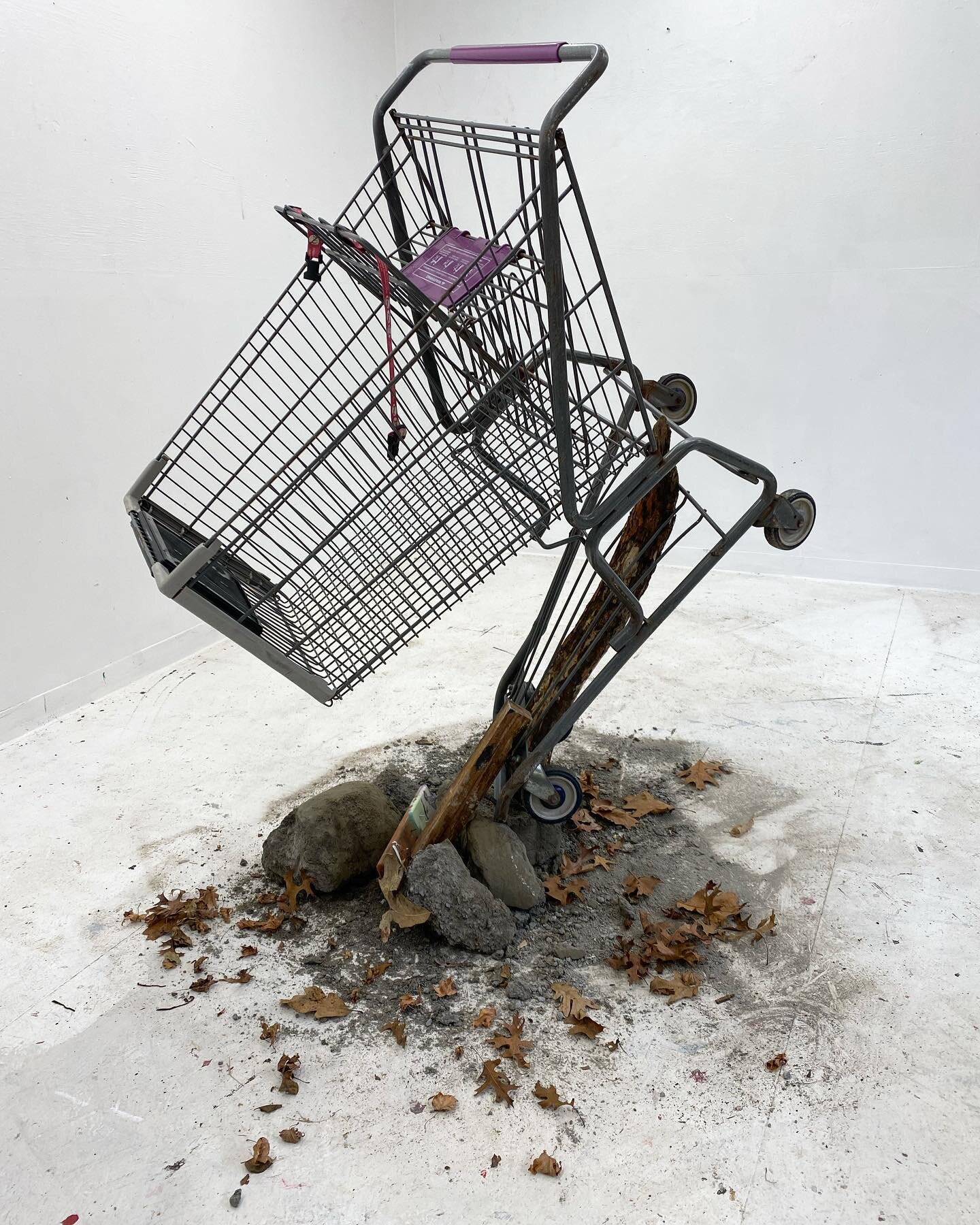 Dried Lament - H64&rdquo;xW36&rdquo;xD49&rdquo; - cement,wood and steel shopping cart 
.
..
&hellip;
#jamesgreco #sculpture #contemporaryart #contemporarysculpture #poetry #haiku #drawinginspace #fluxus #nyc #la