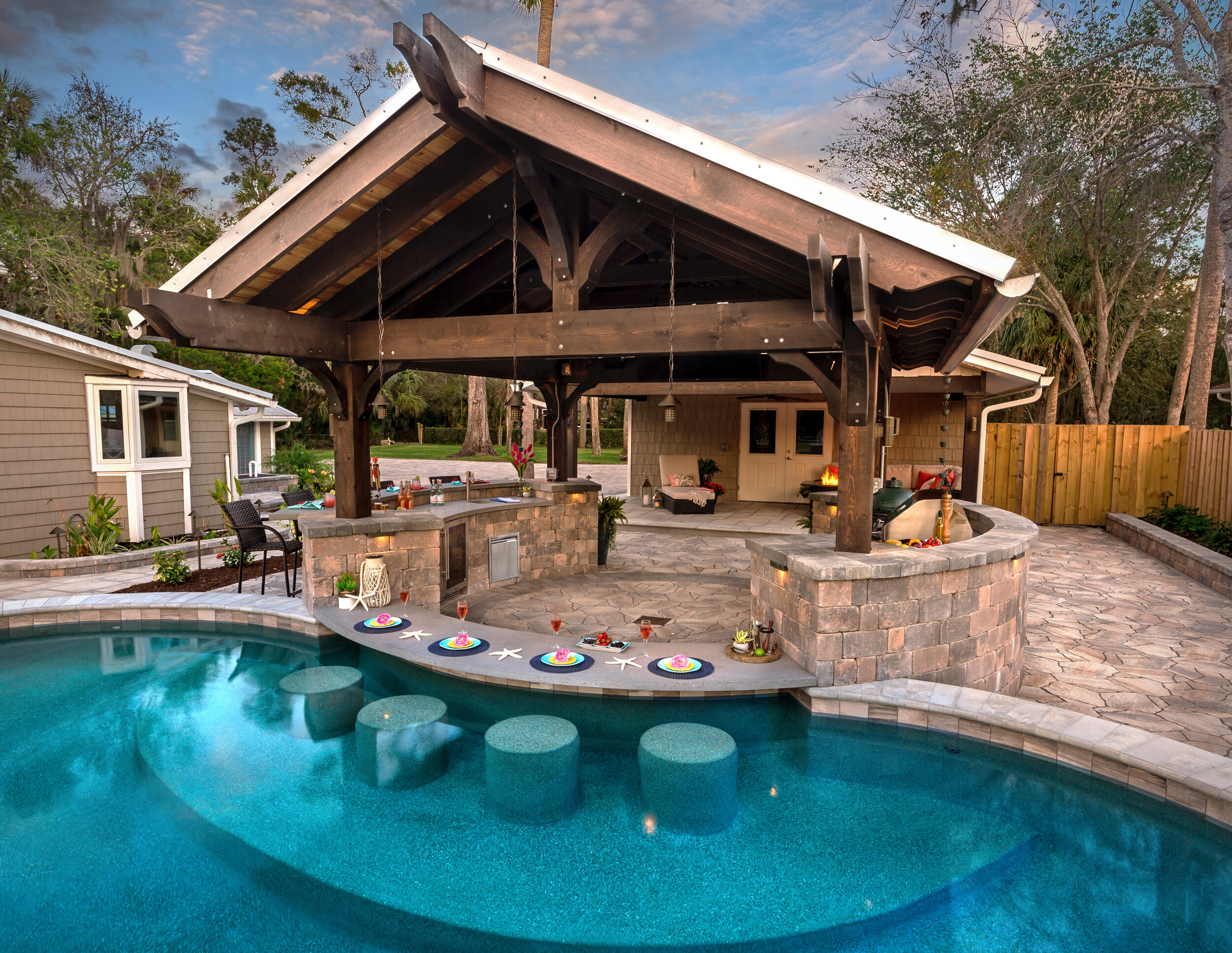 Featured Residential Projects Backyard Pool Cabana