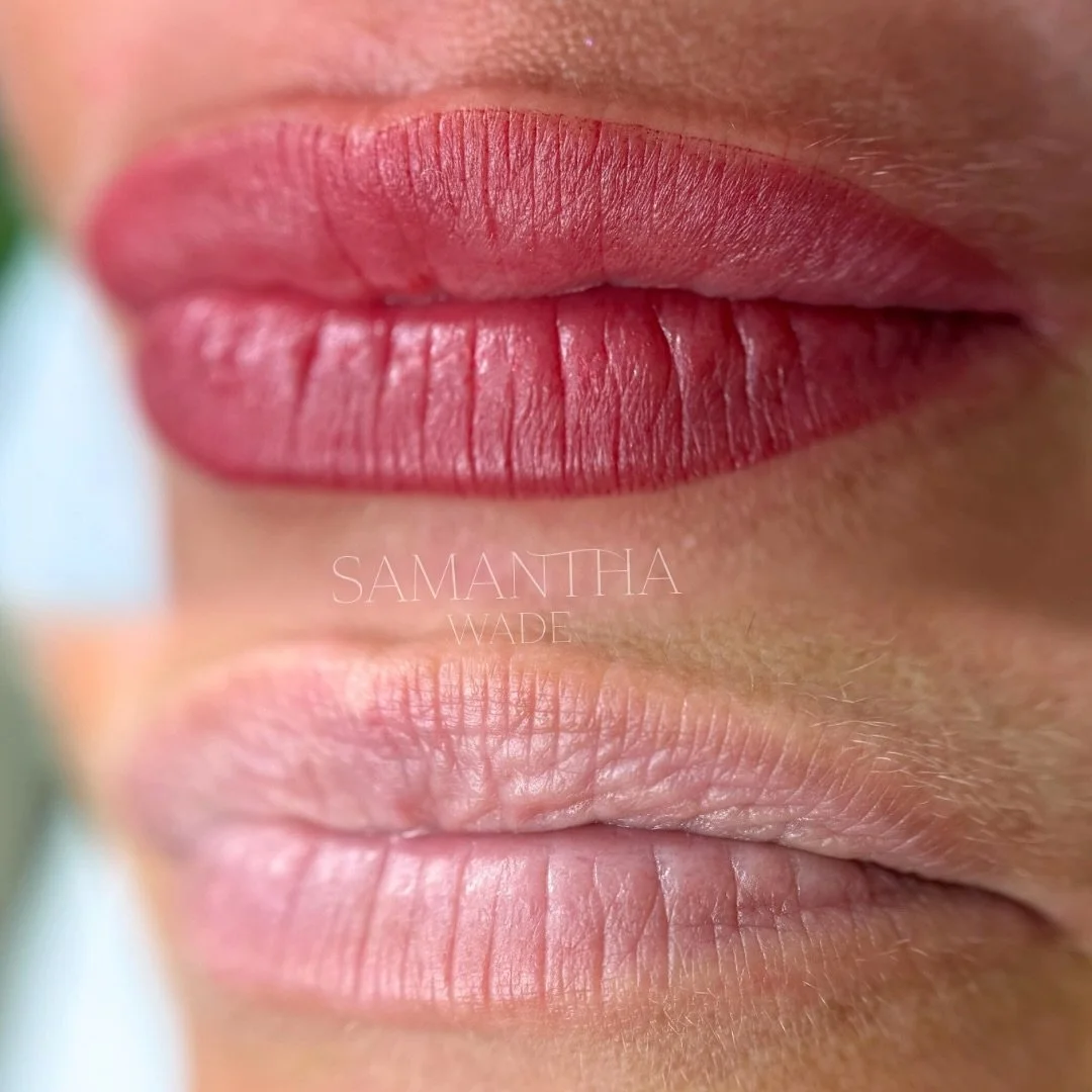 These gorgeous lips were created on a one day masterclass with the dream team that is @byremi_clinic and @nicolagascoyne.ink. 💋 
I am a secret geek 🤓 and absolutely LOVE learning and even though I&rsquo;m qualified and experienced in Lip Colour tat