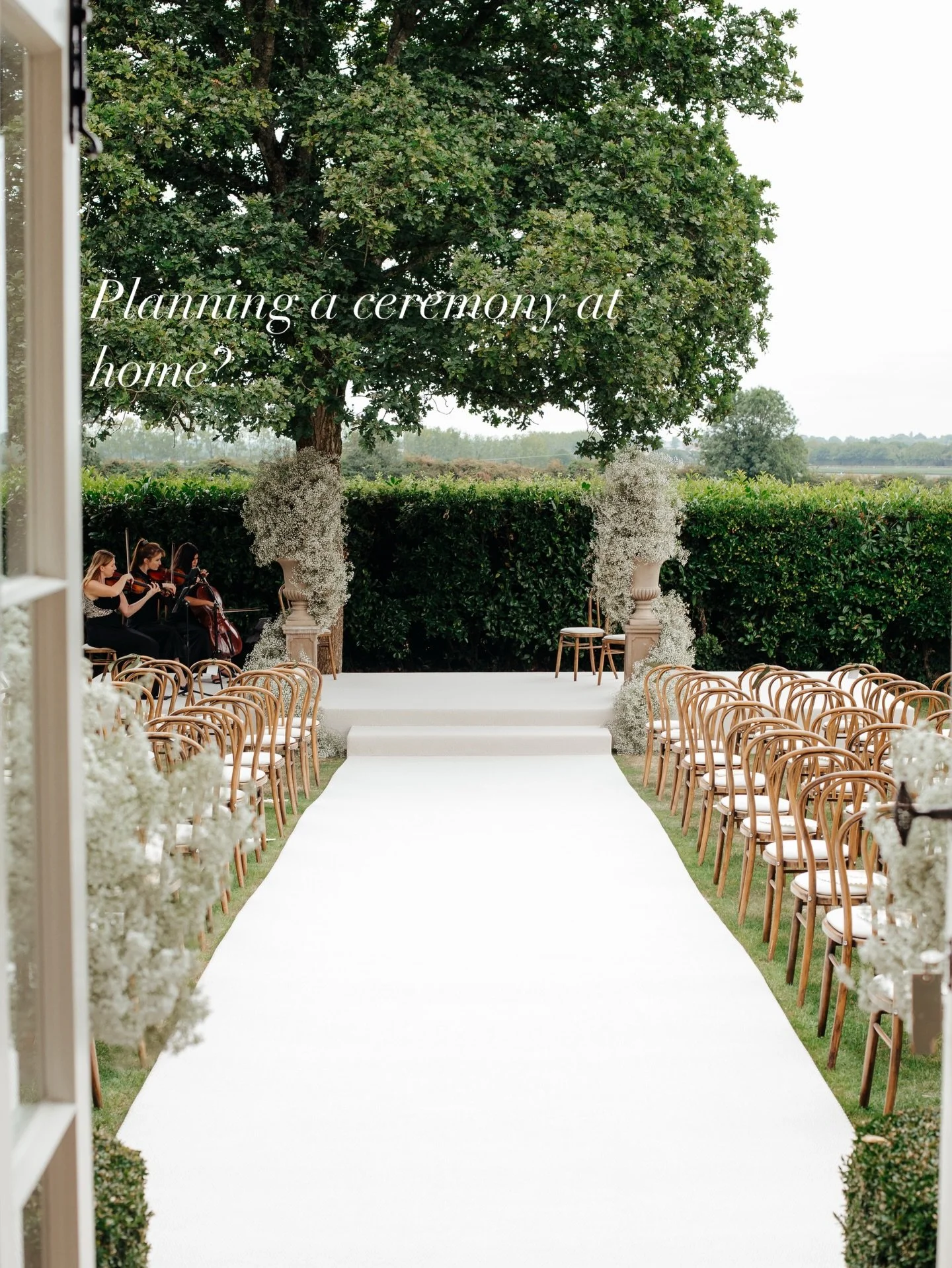 Oh a ceremony at home&hellip;.

There is noting quite like the feel of home, or your parents home. The memories, the joy, the love. 

Of course, you&rsquo;ve got to get the legal stuff done, if you want, and be happy that that&rsquo;s another day, bu