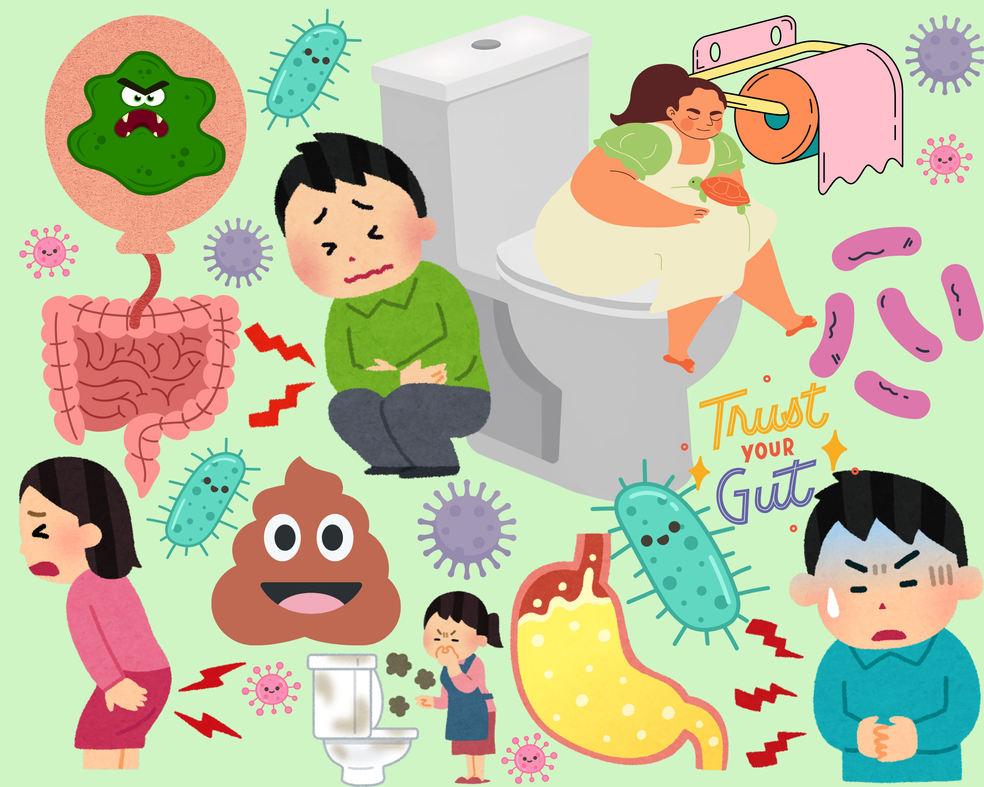 Pictures of people with gut pain