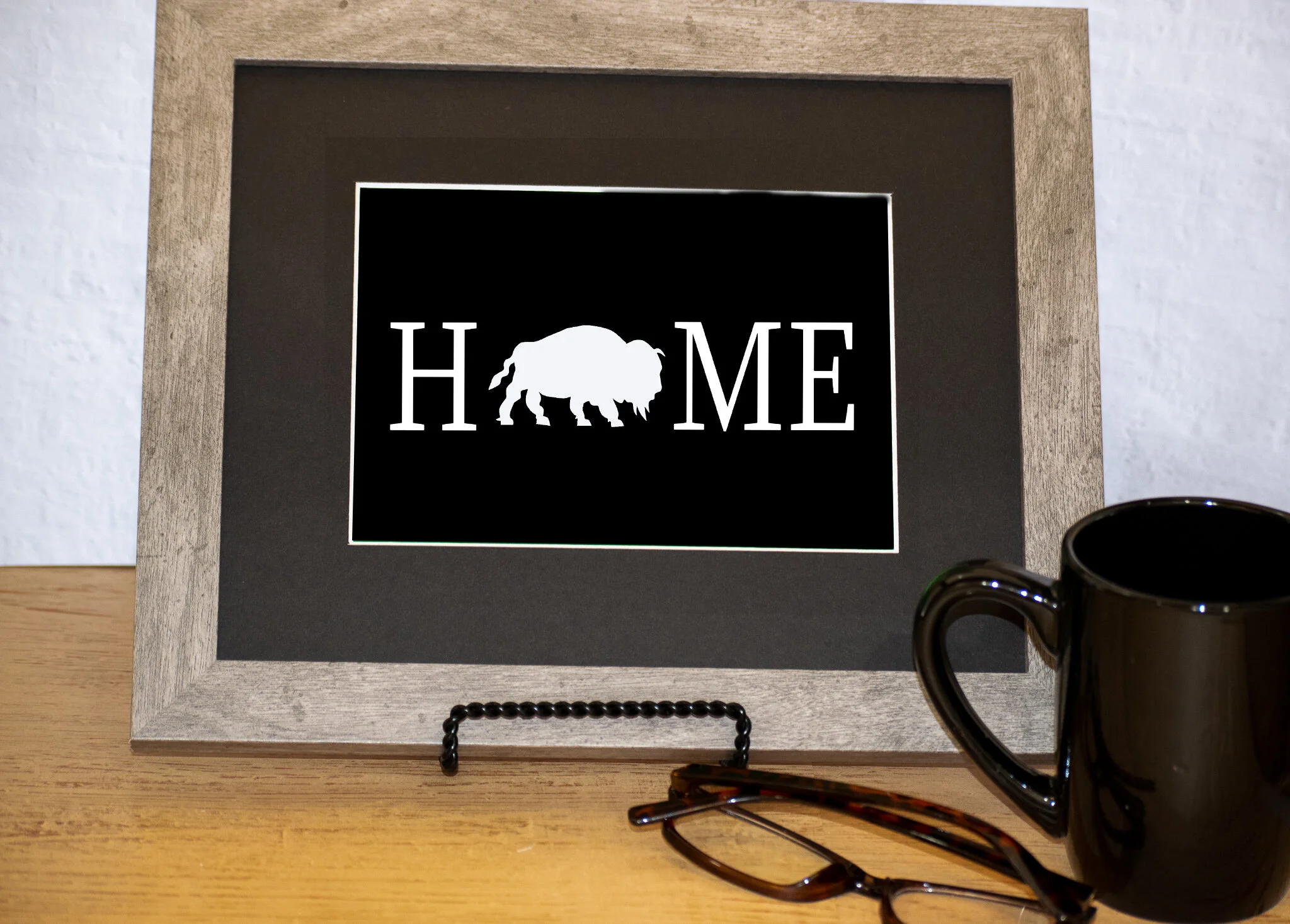 Buffalo Home Black and White Art Print