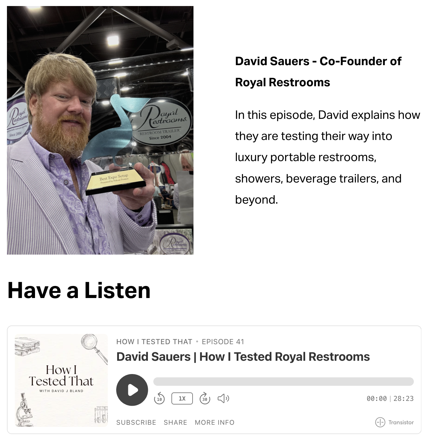 David Sauers | How I Tested Royal Restrooms