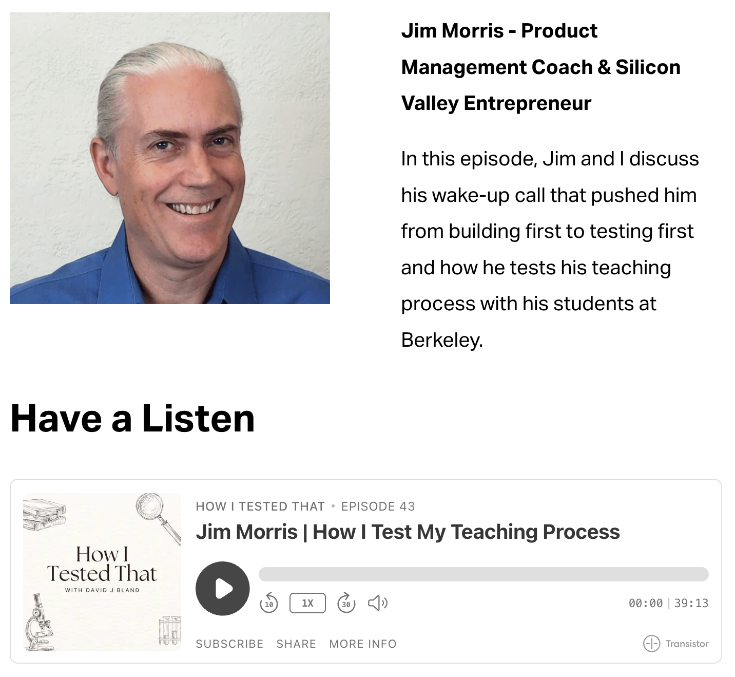 Jim Morris | How I Test My Teaching Process