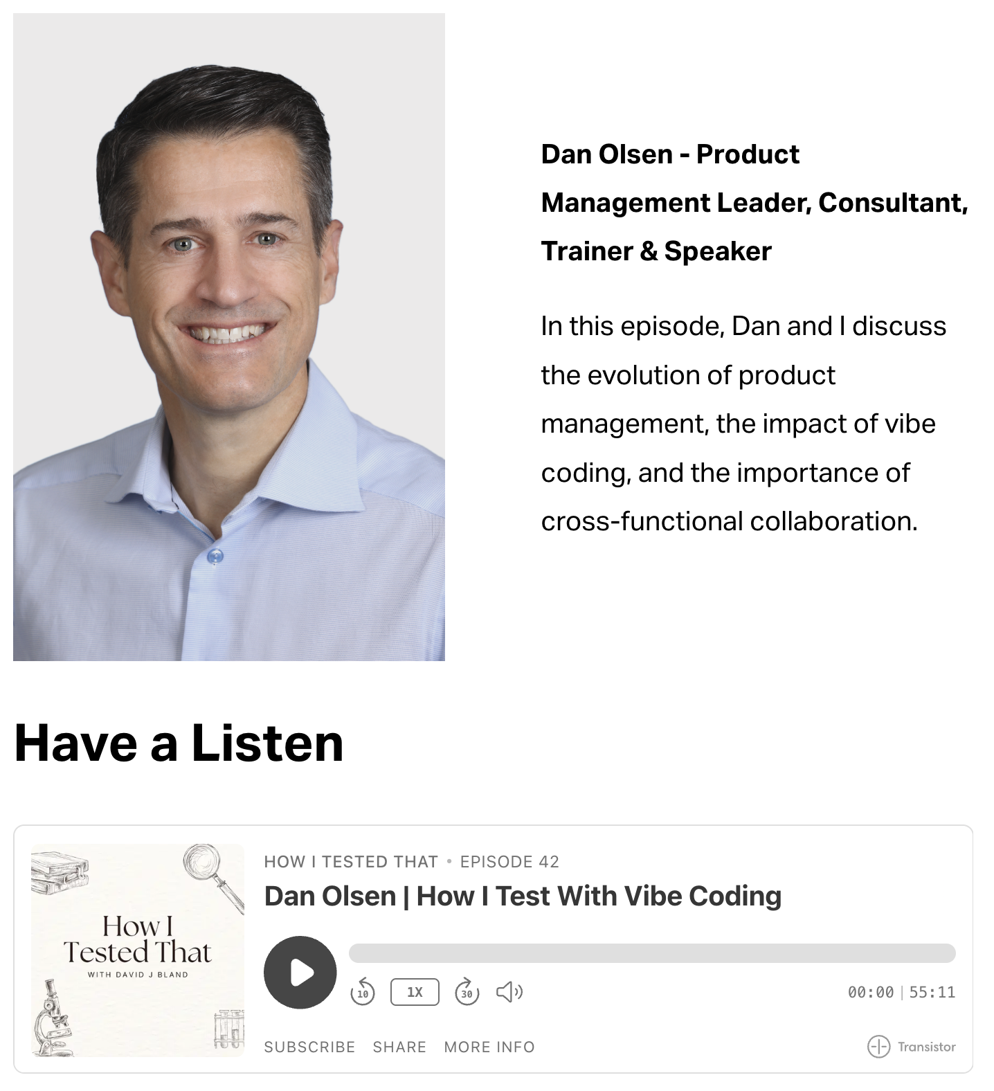 Dan Olsen | How I Test With Vibe Coding