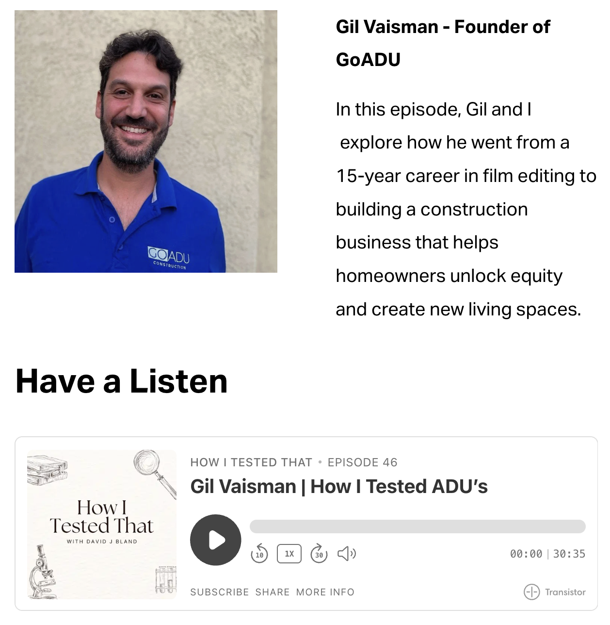 Gil Vaisman | How I Tested ADU’s