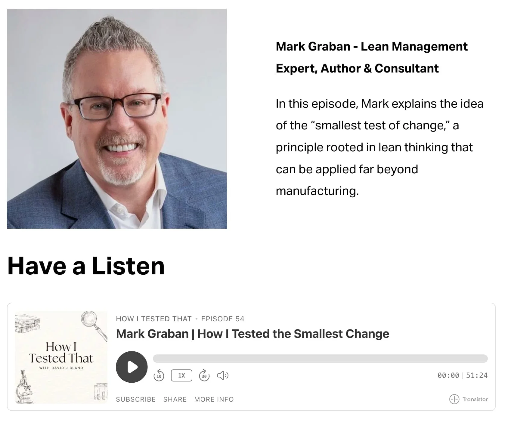 Mark Graban | How I Tested the Smallest Change