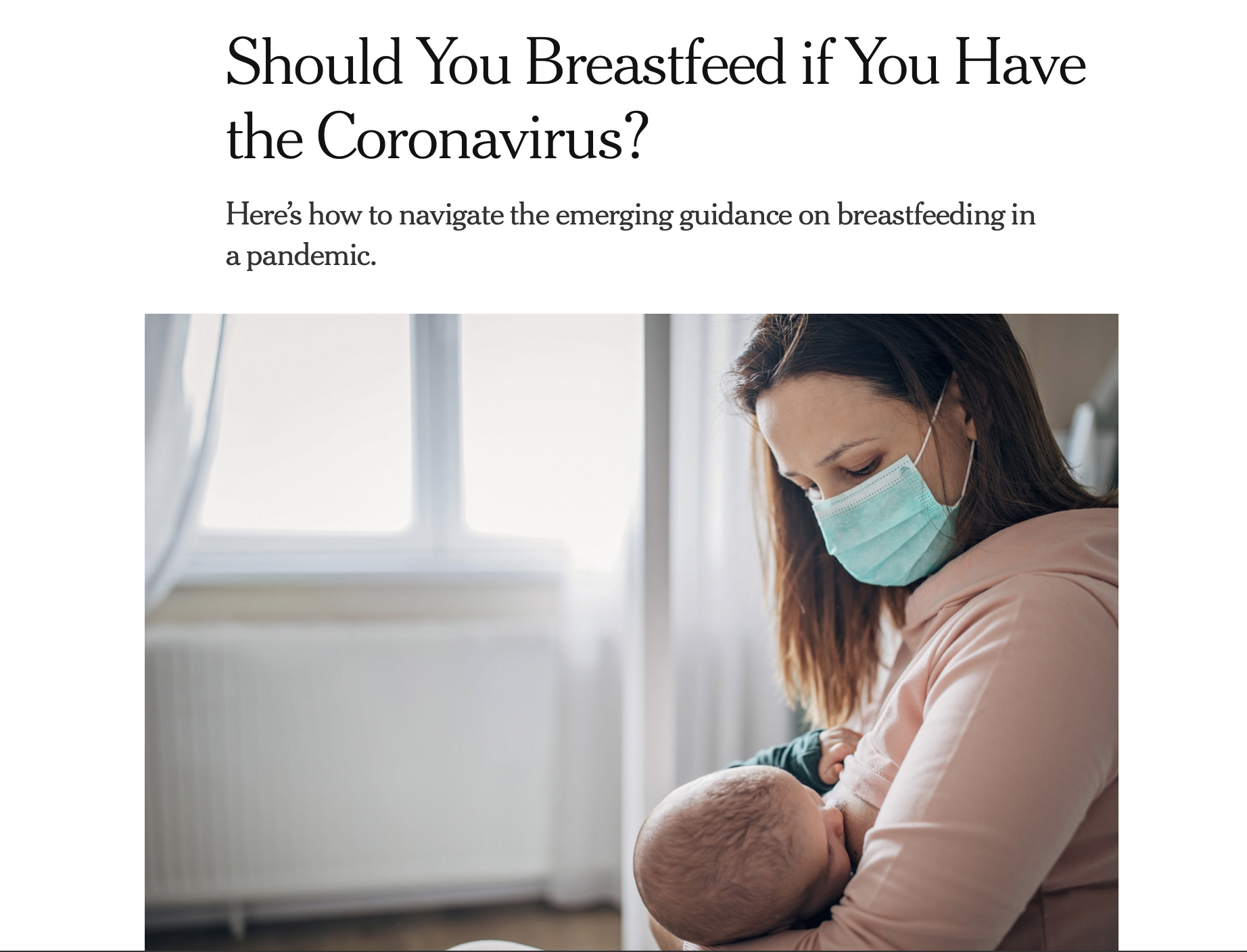 Breastfeeding with Coronavirus? - expert opinions differ