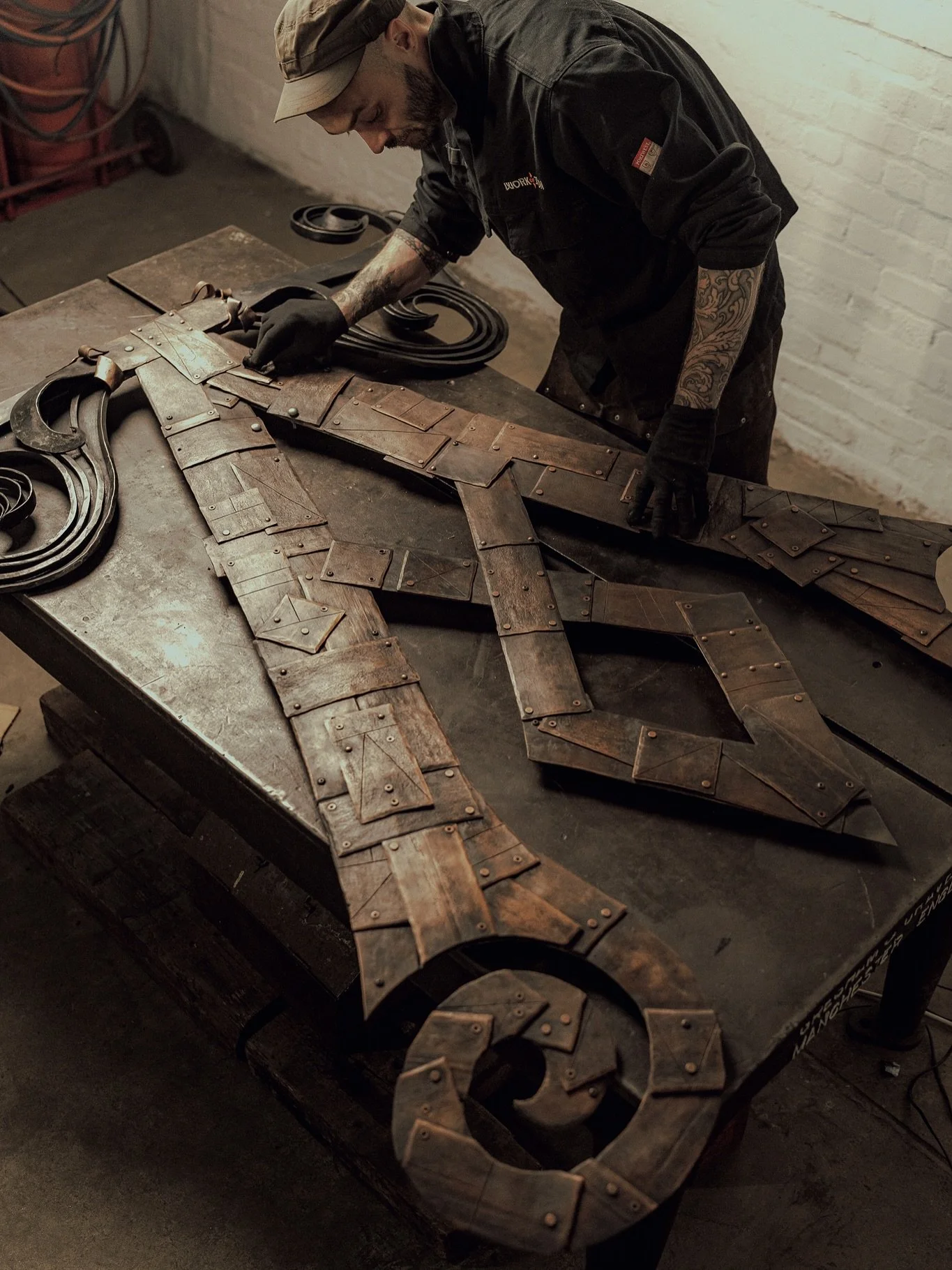 Ardbeg &lsquo;A&rsquo; Logo made from an ol Whisky still! Incredible project and clients @ardbeghouseofficial and photo credit the talented @_empirical  #blacksmithing #craftsmanship #edinburgh #craftcourse #supportlocal #scotland #artist #metalart #