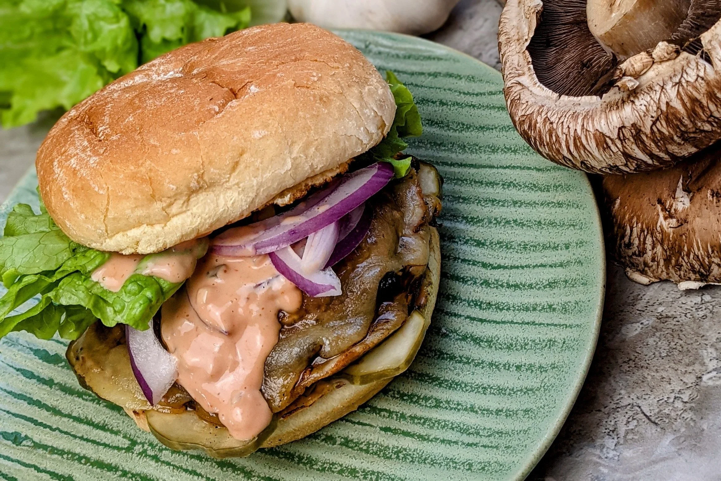 Double-Decker Portabella Mushroom ‘Cheeseburgers’