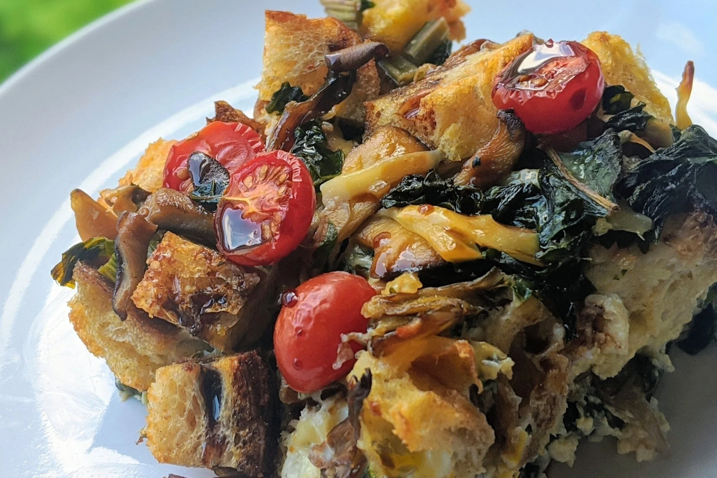 Exotic Mushroom & Smoked Gruyere Bread Pudding