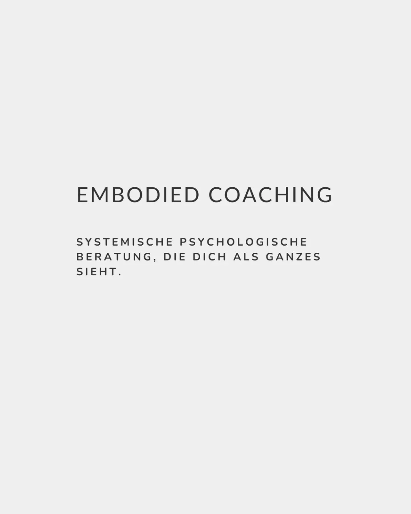 Im Embodied Coaching flie&szlig;t zusammen, was ich in den letzten 15 Jahren &uuml;ber K&ouml;rperarbeit, Achtsamkeit und psychologische Beratung gelernt habe und was ich mit ganzem Herzen gut und gerne mache. Ich begleite dich als ganze Person. F&uu