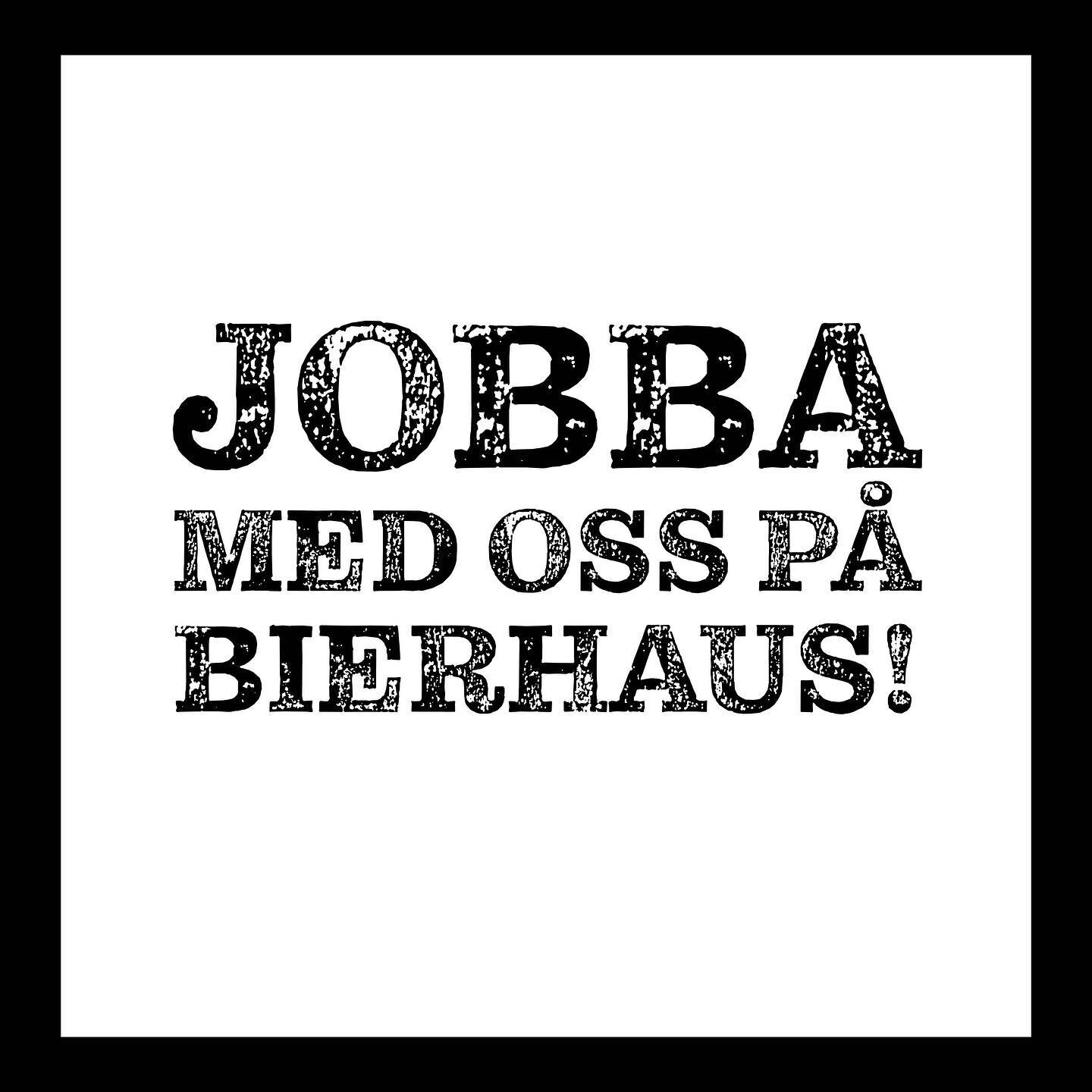 Gillar du &ouml;l och vill jobba p&aring; Link&ouml;pings mysigaste &ouml;lbar? 🙌🍻

Bli en del av v&aring;rt team p&aring; Bierhaus! 

Vi s&ouml;ker dig som &auml;r &ouml;lfantast, teamplayer, pratglad och stresst&aring;lig. 

Erfarenhet inom resta