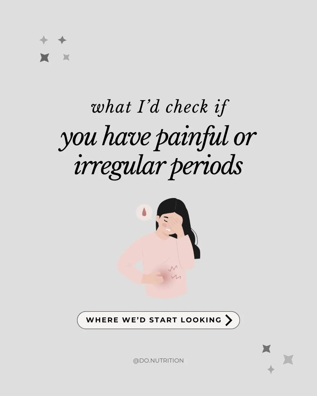 Periods aren&rsquo;t supposed to be something you dread every month. 

Painful cramps, skipped cycles, or constant unpredictability are your body&rsquo;s way of waving a flag, not something to ignore or normalize.

Swipe to see what we look at first 