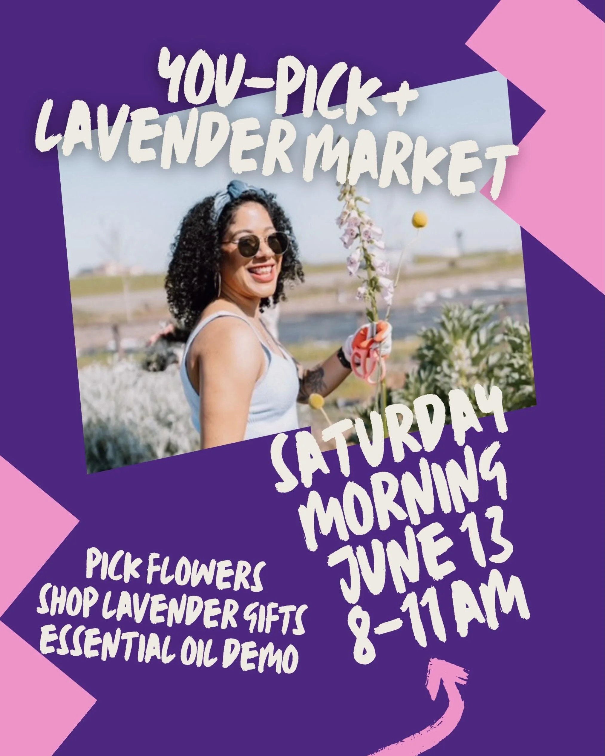 YOU-PICK FLOWERS &amp; LAVENDER! Satur-yay!

Join us for a fun and fragrant morning at the farm as we celebrate one of the most beloved moments of the season: lavender harvest!

Our June lavender market is a casual, family-friendly gathering centered