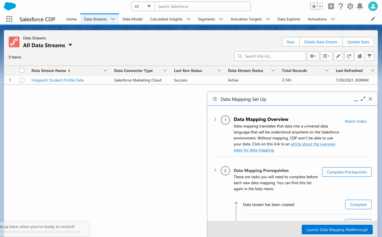 A gif/video a the walkthrough of the data mapping process