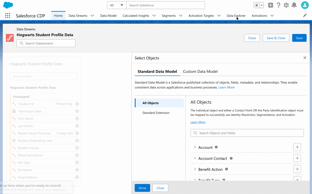 A gif/video of a demo of the CIM education tool, which is like a giant book of information about CIM