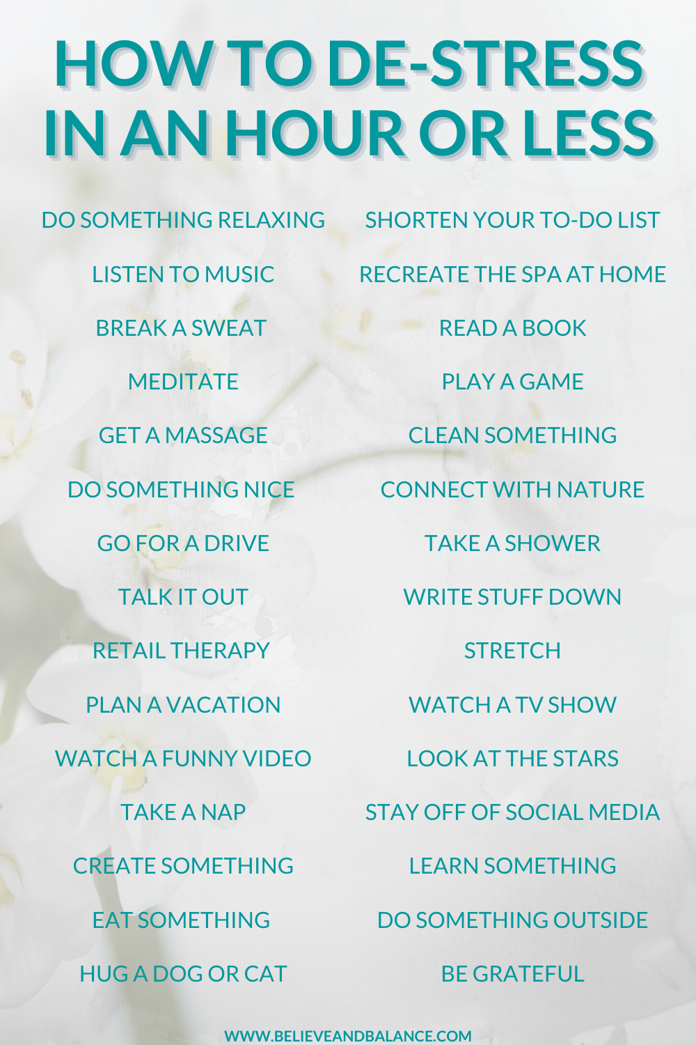 30 Ways to De-stress in an hour or less - 2020.png