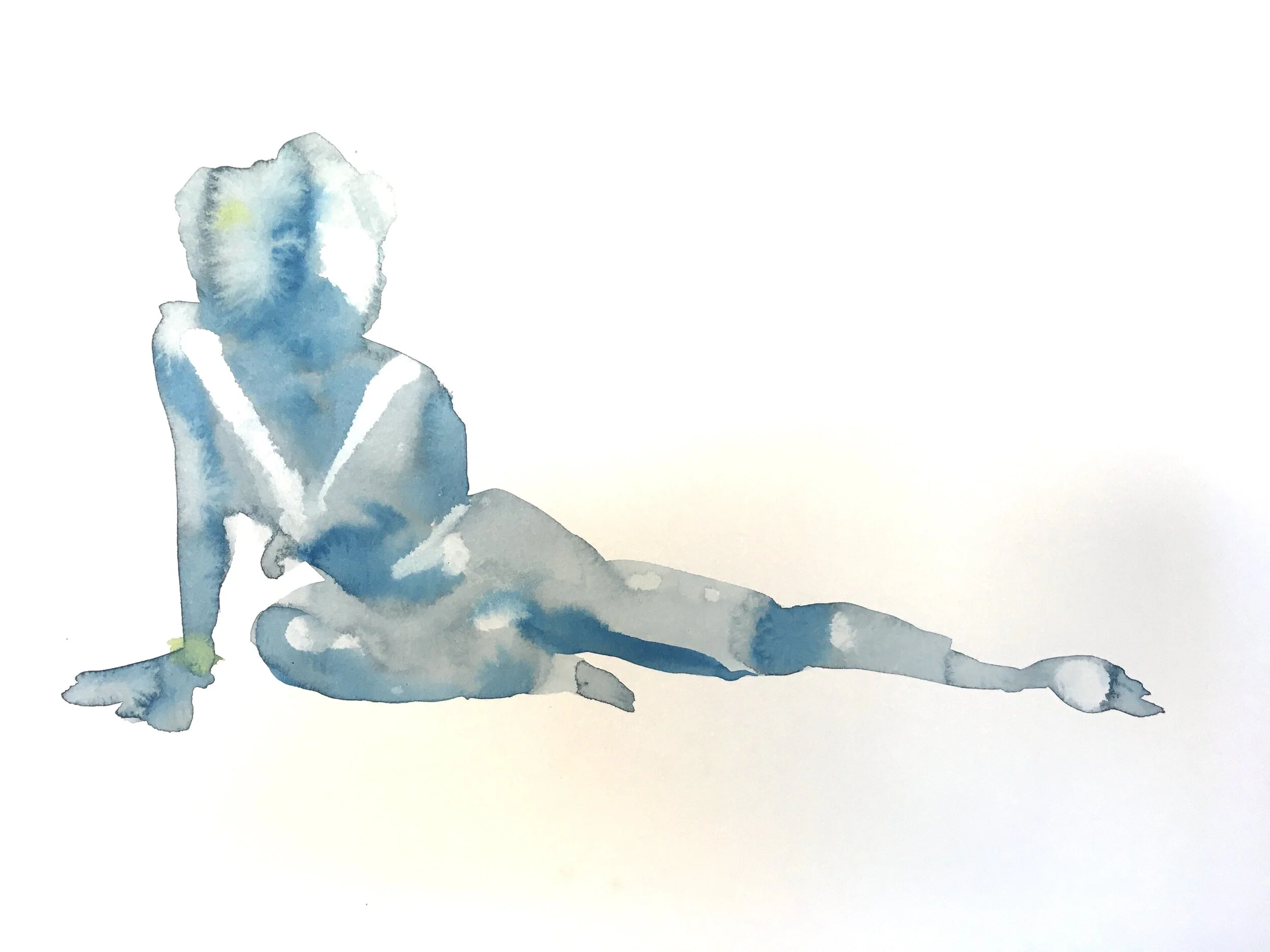 life room study, watercolor, 2020