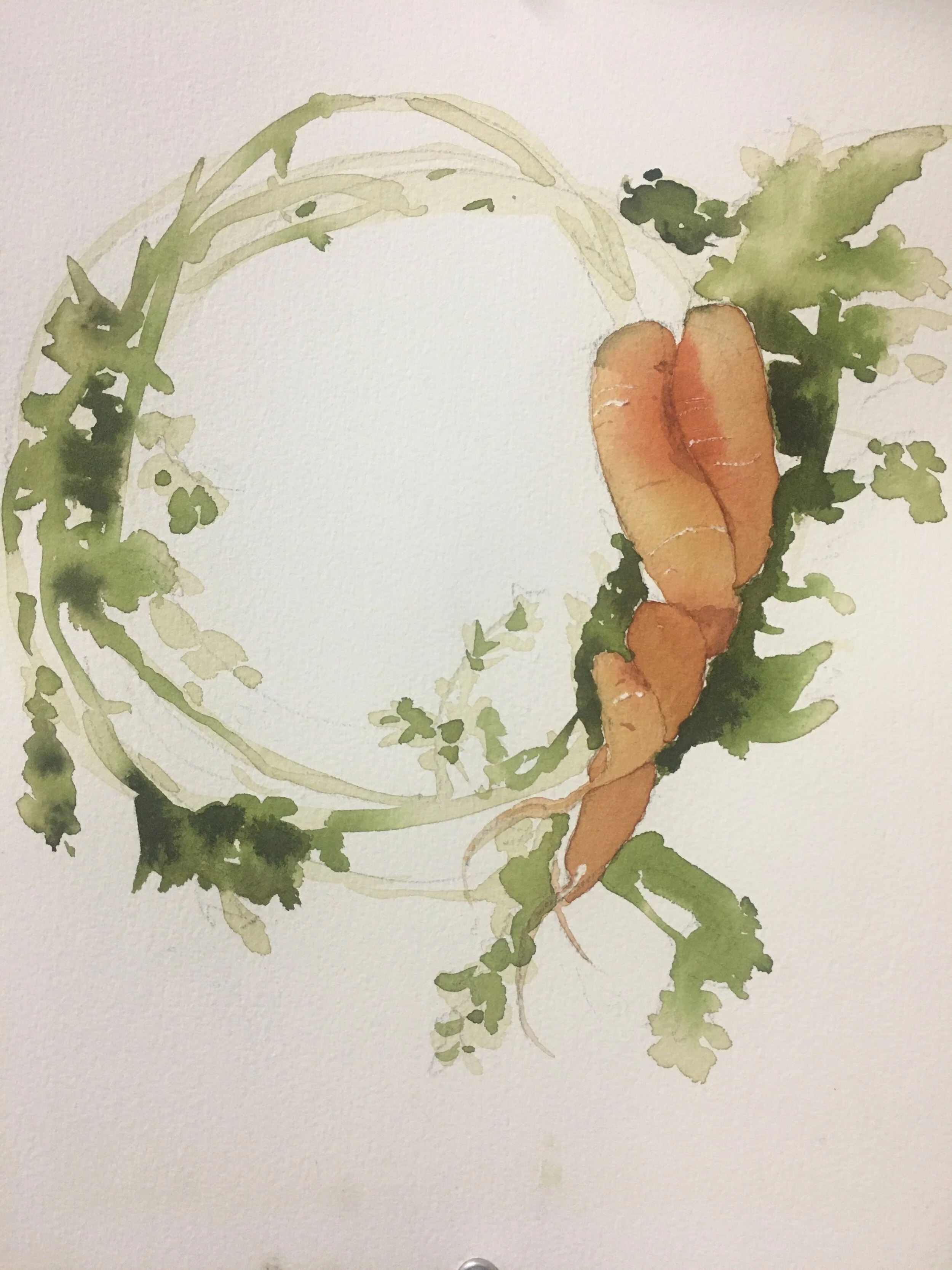 Tangled, watercolor, 12" x 9", 2020