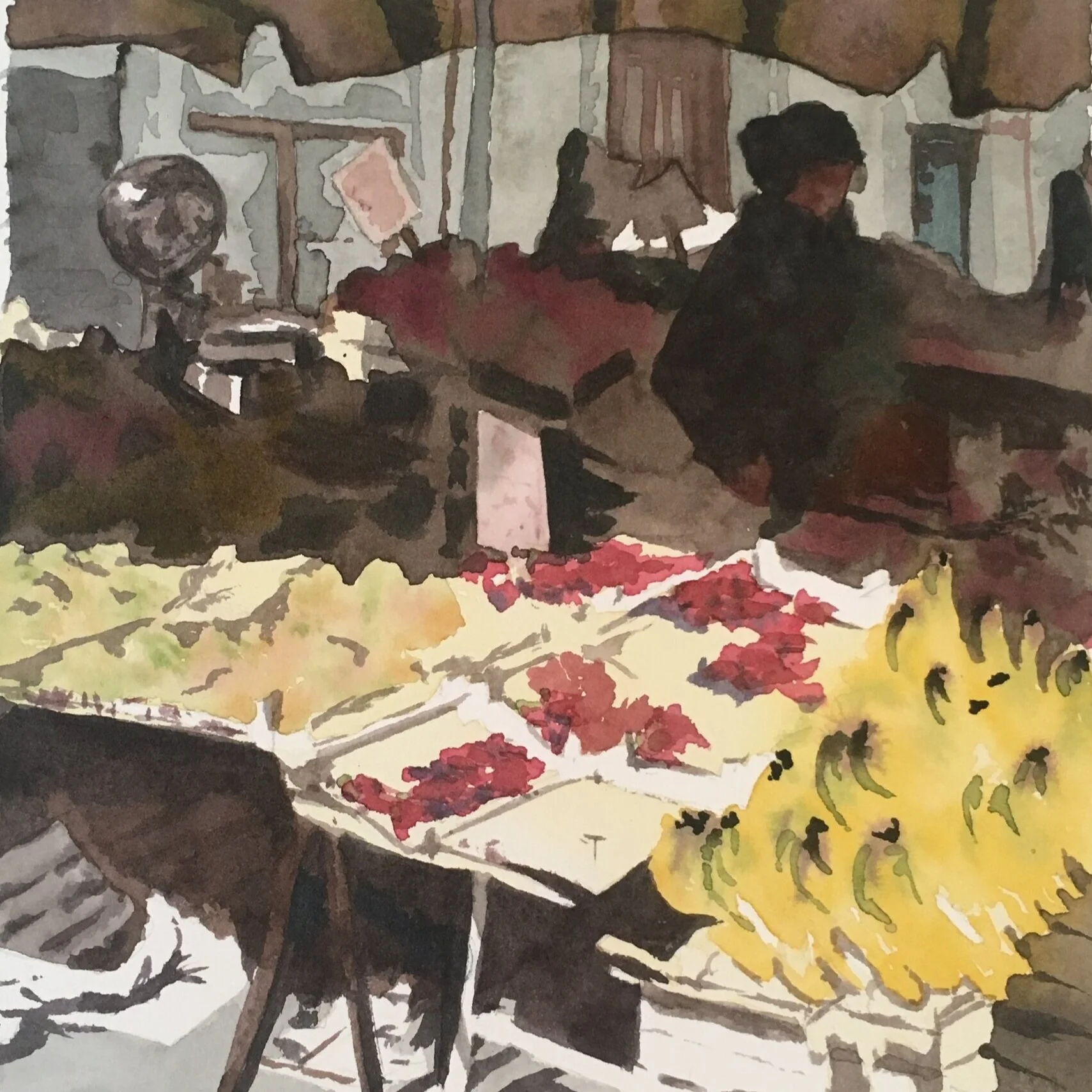Market, watercolor, 2017