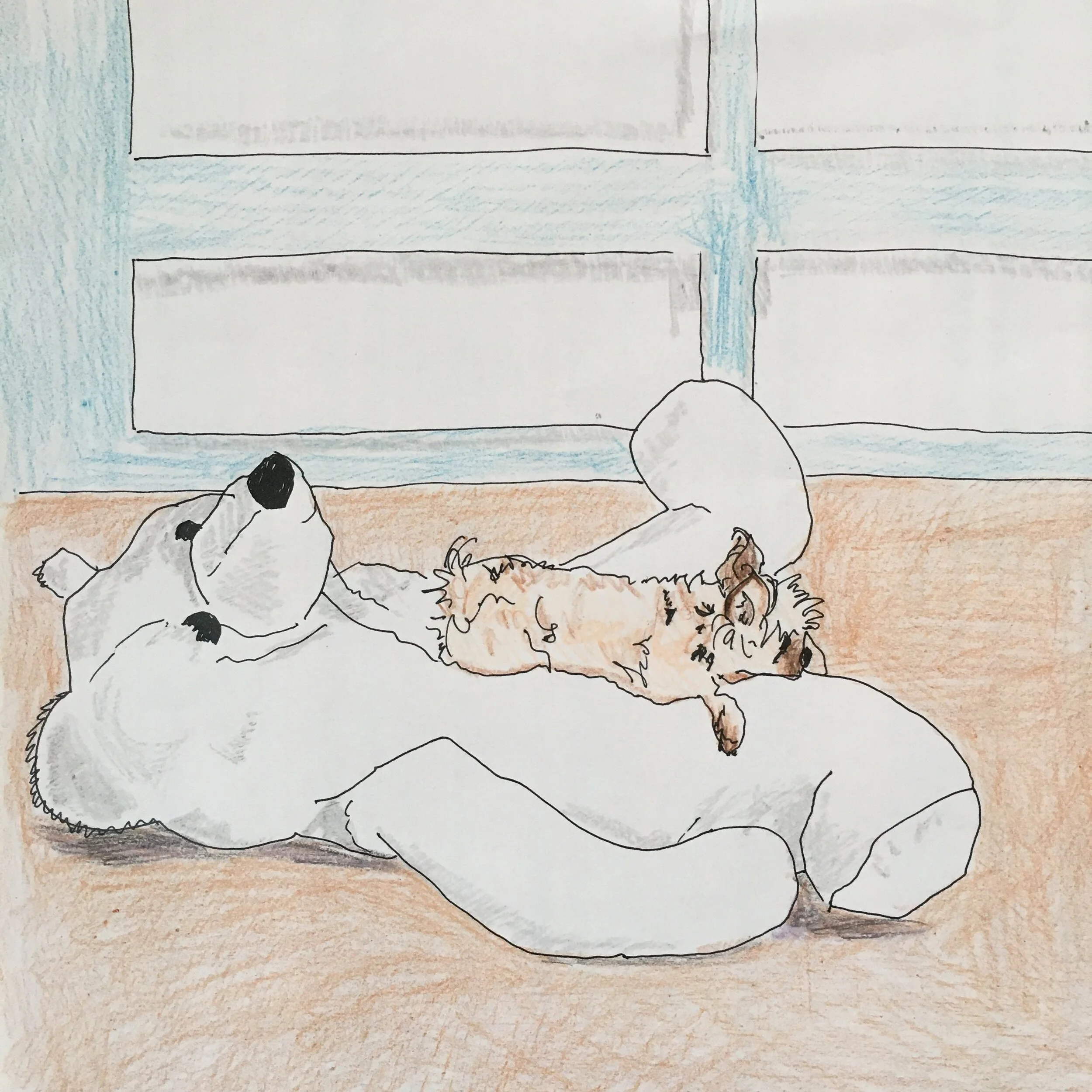 untitled sketch, ink and colored pencil, 2020