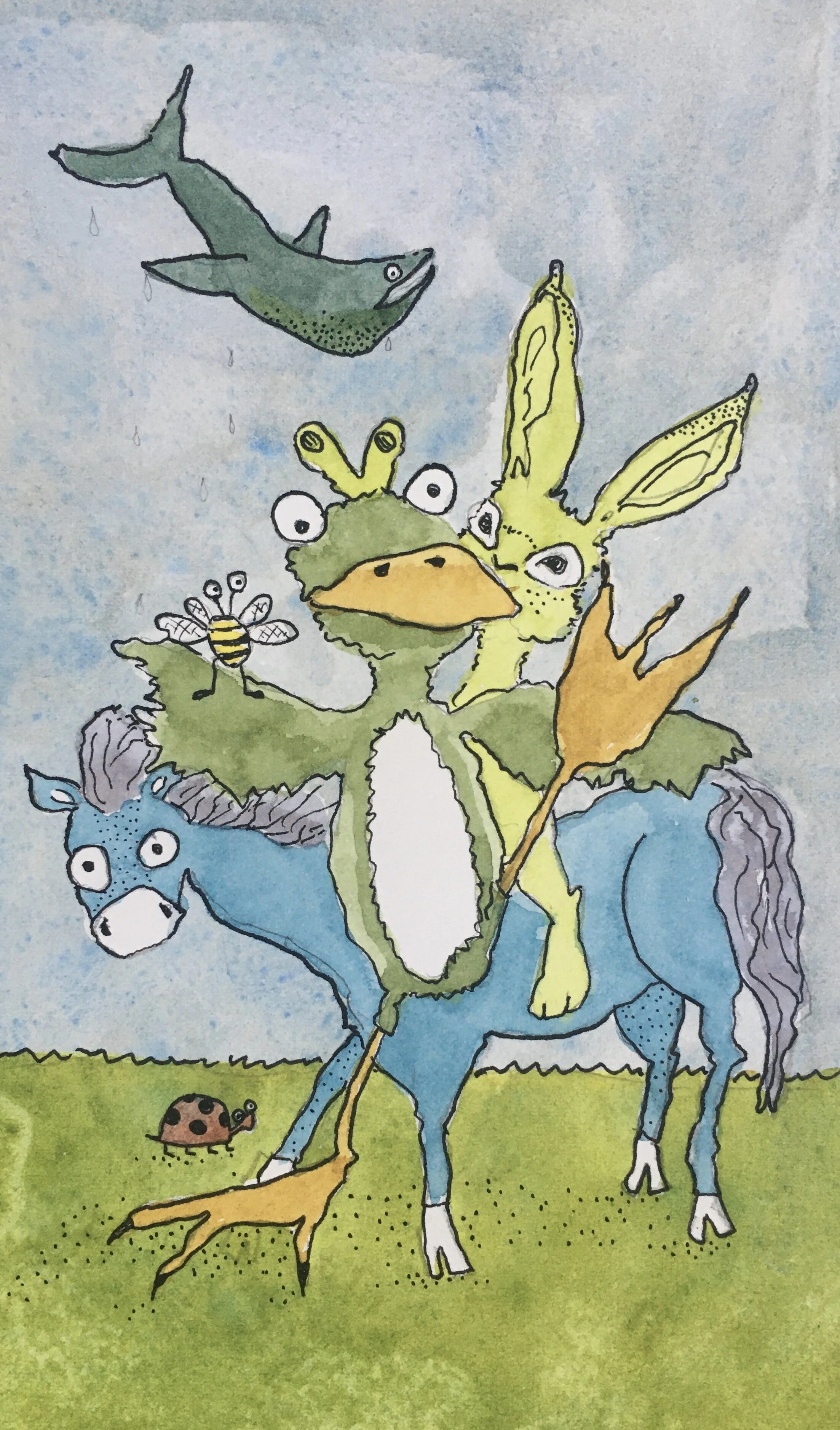 untitled sketch, watercolor and ink, 2019