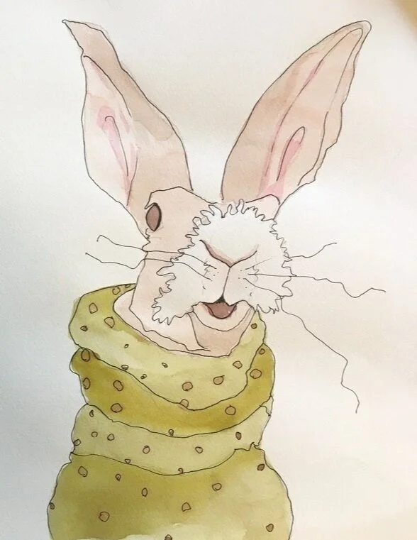Mr. Bigglesworth, watercolor and ink, 9.5" x 7", 2020