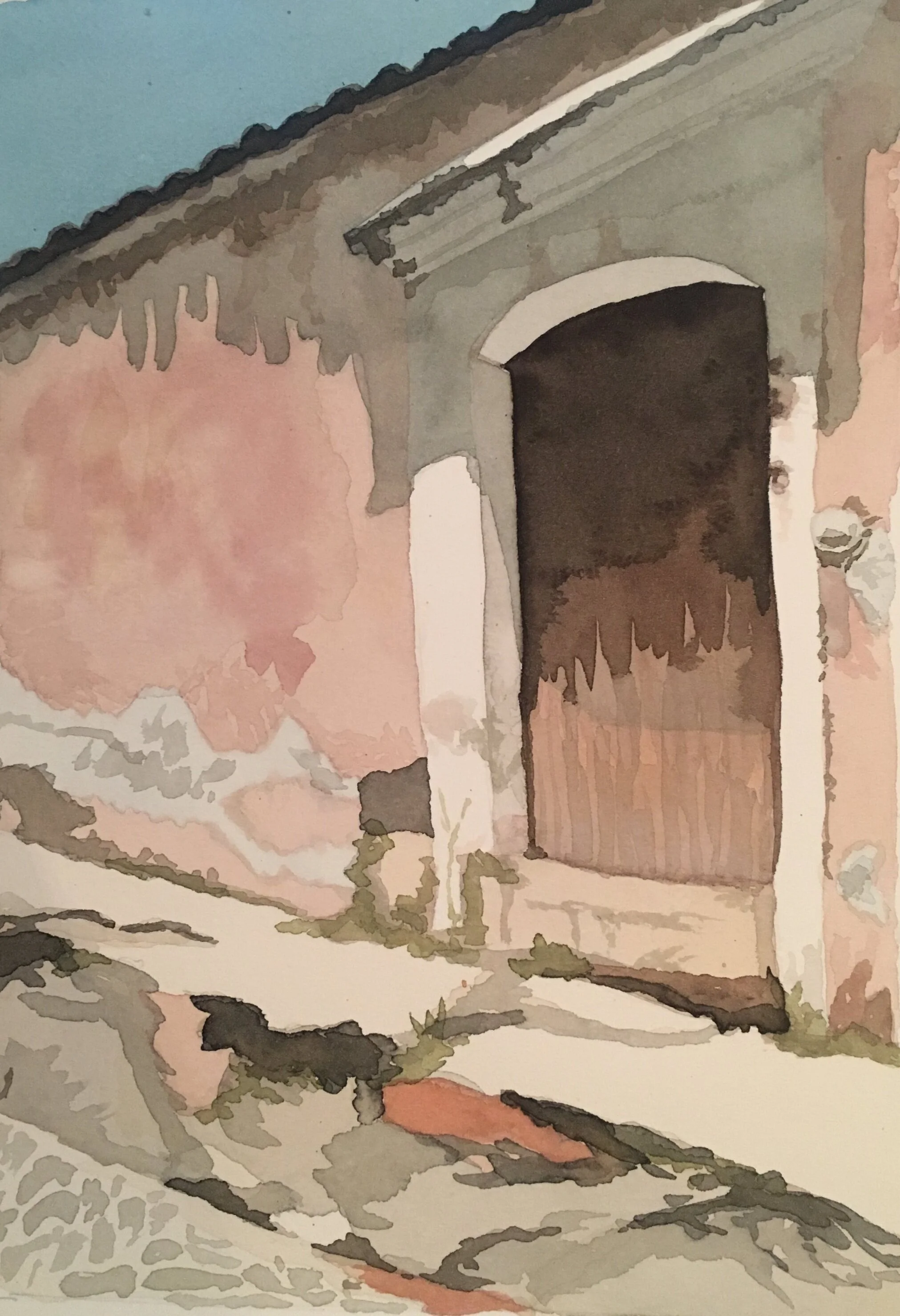 Street Scape, watercolor, 2017