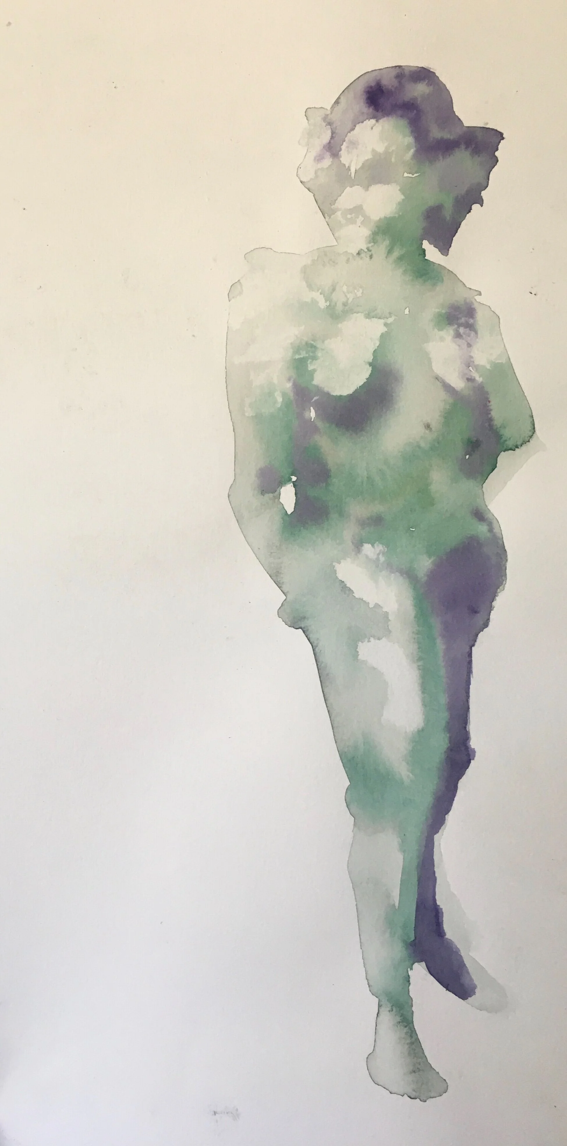 life room study, watercolor, 2020