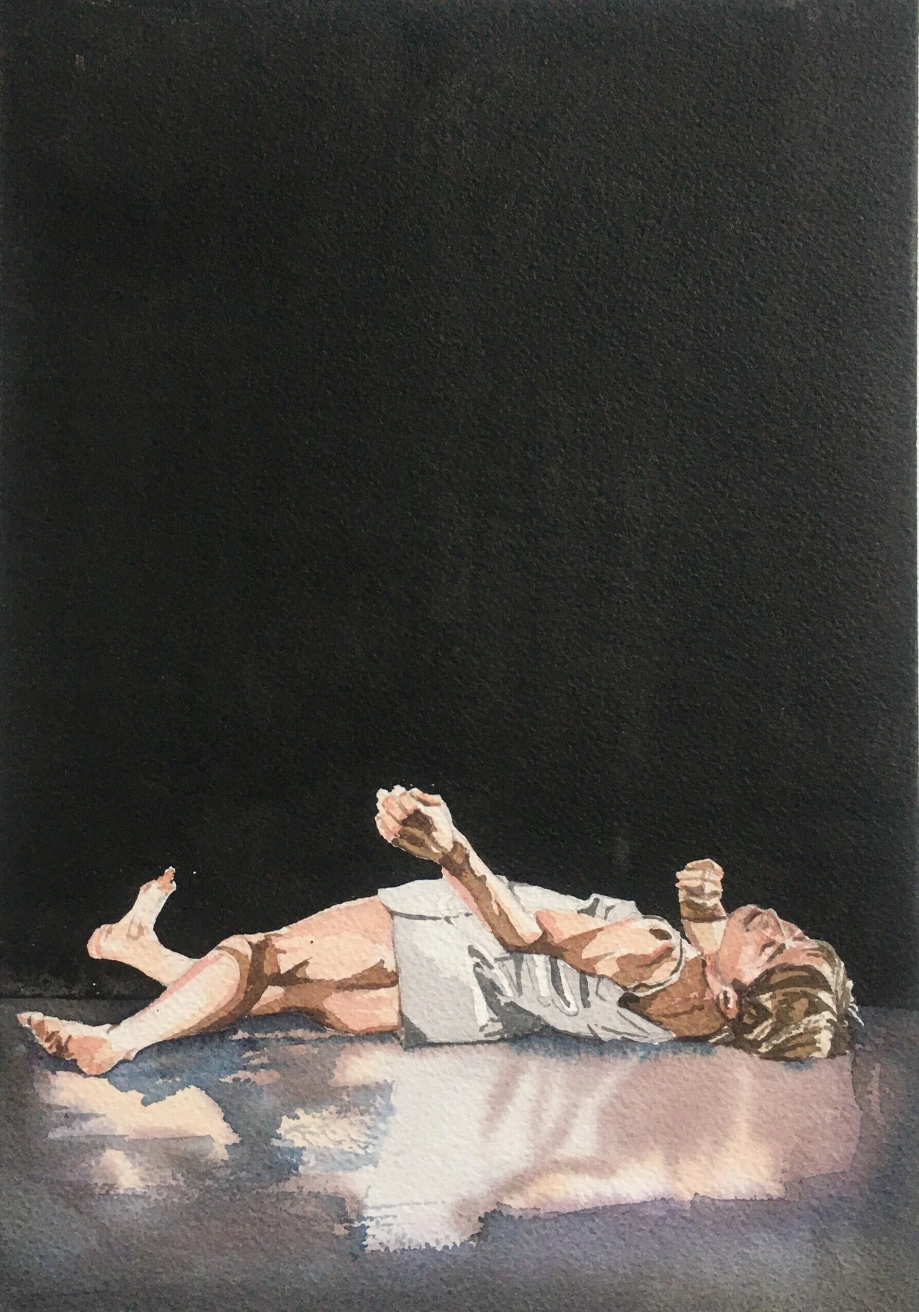 Solo Performer, 2019, 13" x 9", watercolor and acrylic