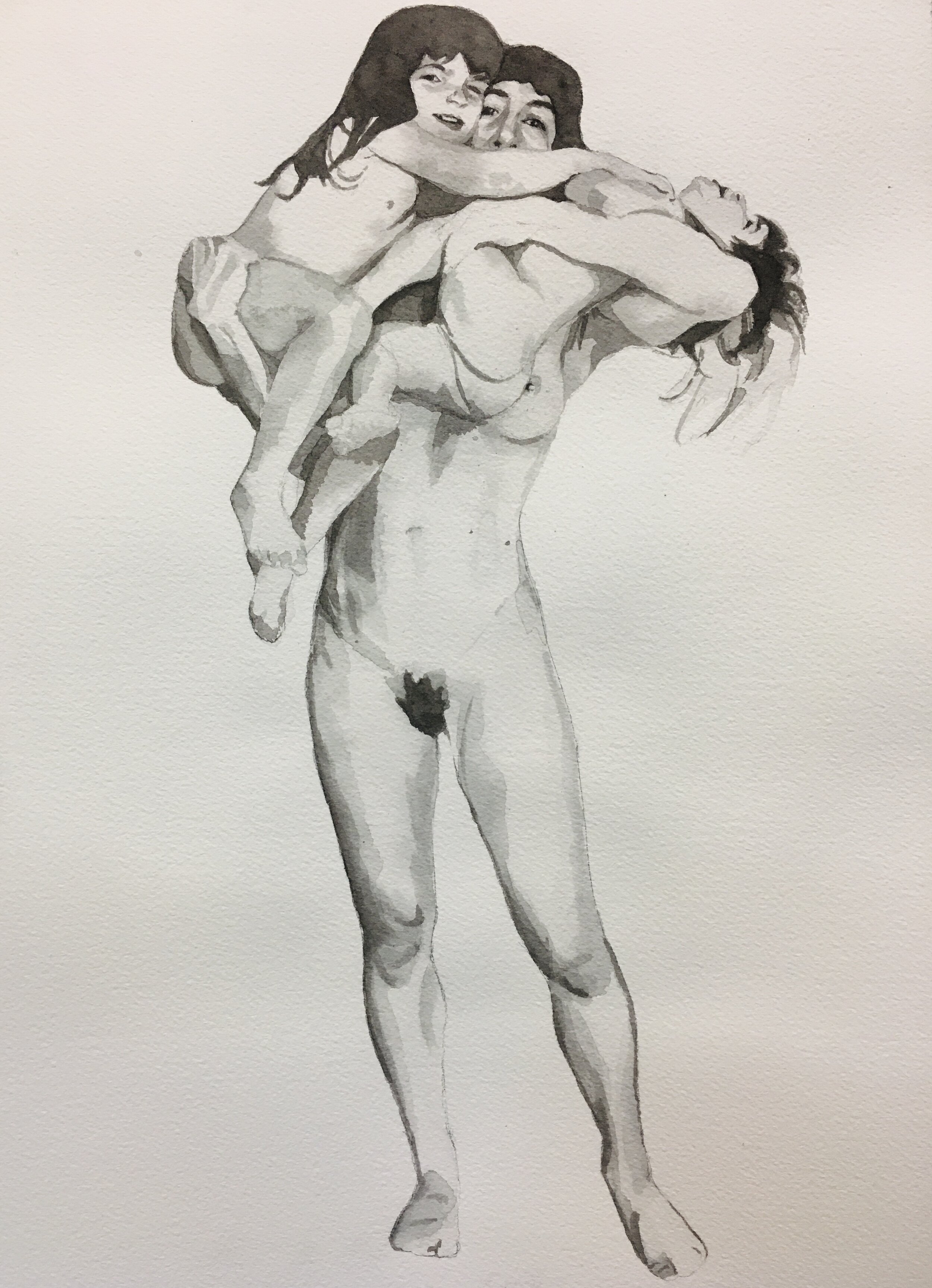 Hold Me value study, 2021, 14" x 10" in, watercolor, €100