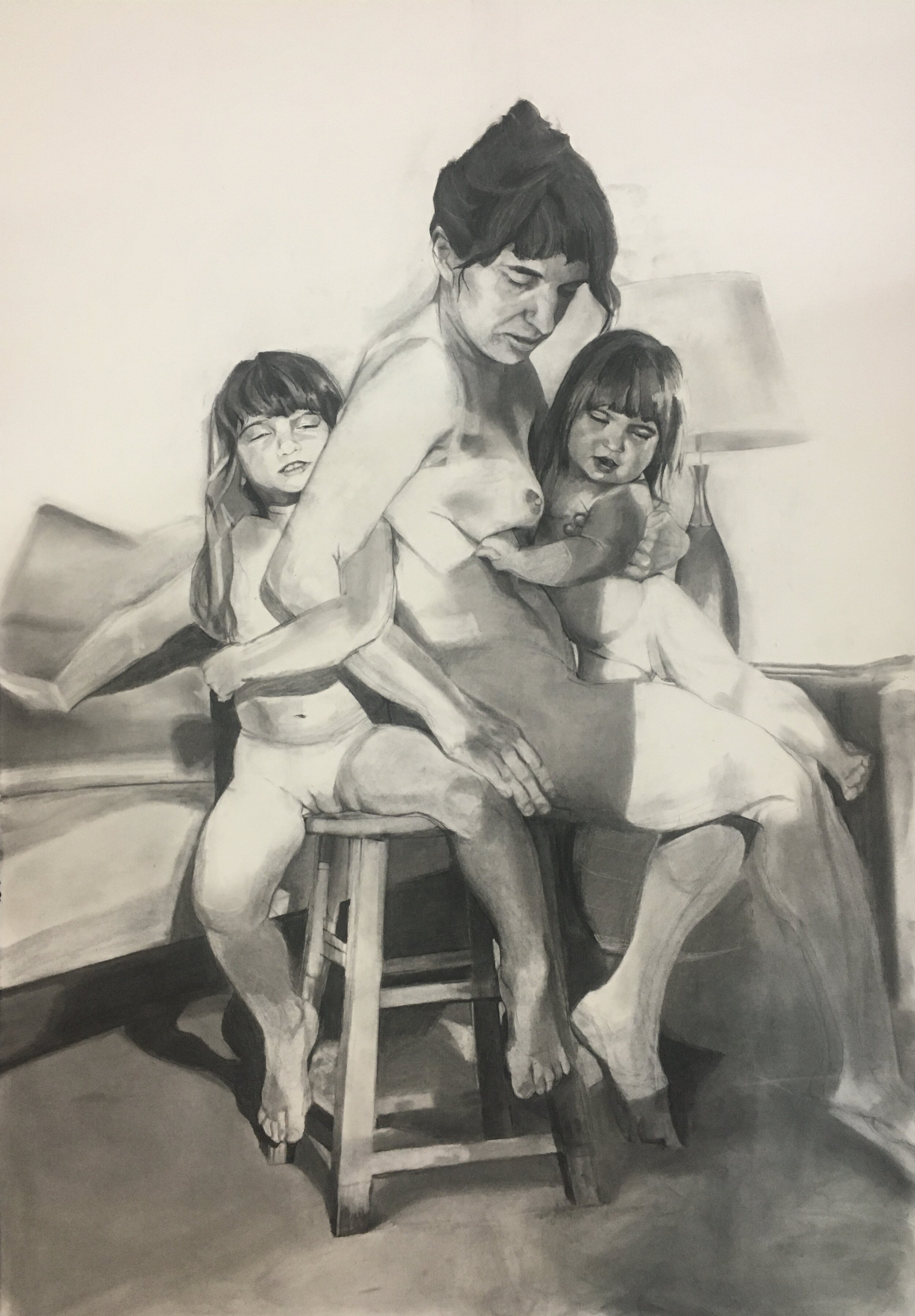 Part of Me value study, 2020, 44" x 30" in, charcoal, €600