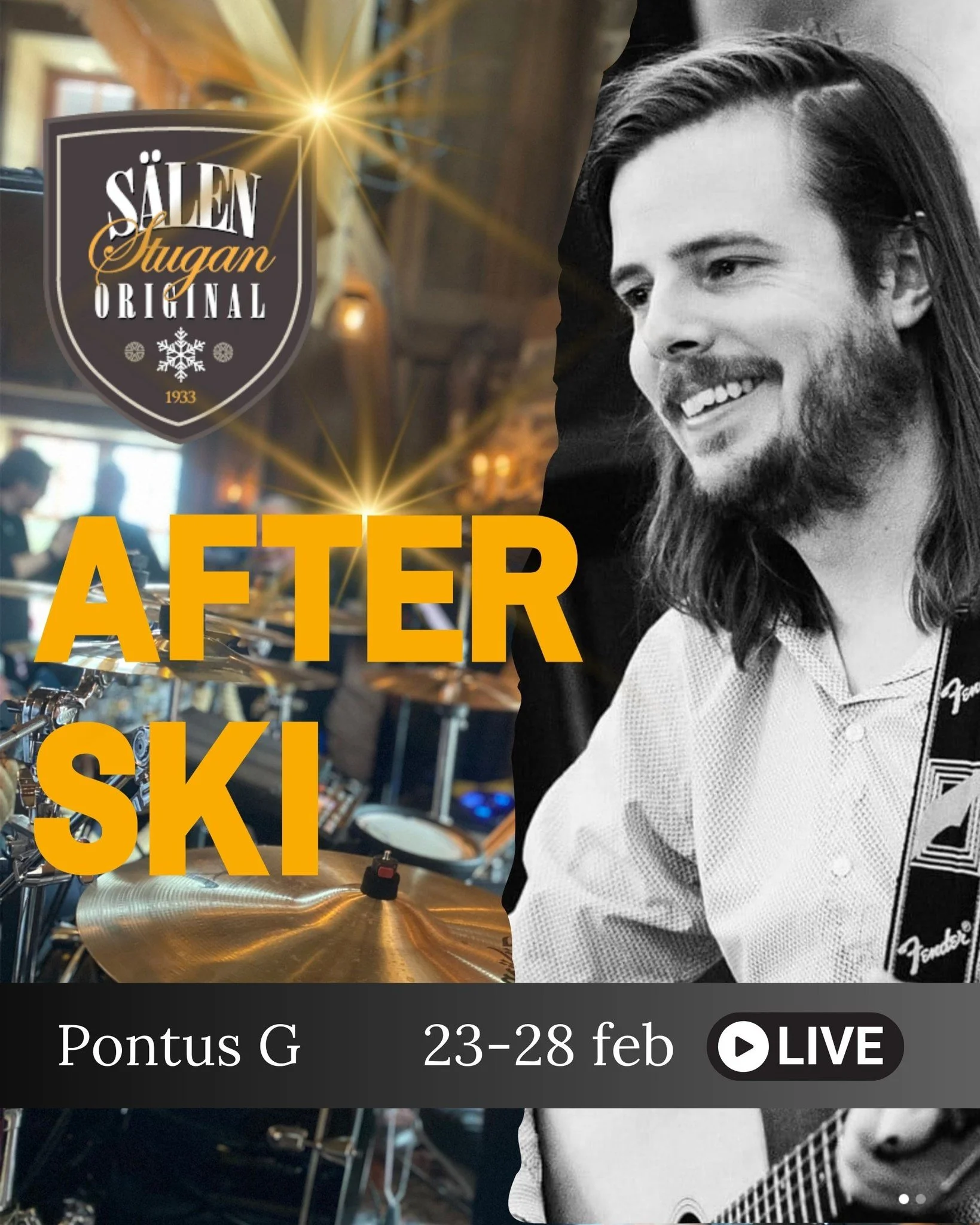 Hela vecka 9 f&aring;r vi s&auml;llskap av @pontusgustafssonmusic  p&aring; Afterskiscenen - det blir skoj🥳! Kom och dra ig&aring;ng st&auml;mning tillsammans med oss p&aring; S&auml;lenstugan Original😍.

Boka bord f&ouml;r lunch och Afterski p&ari