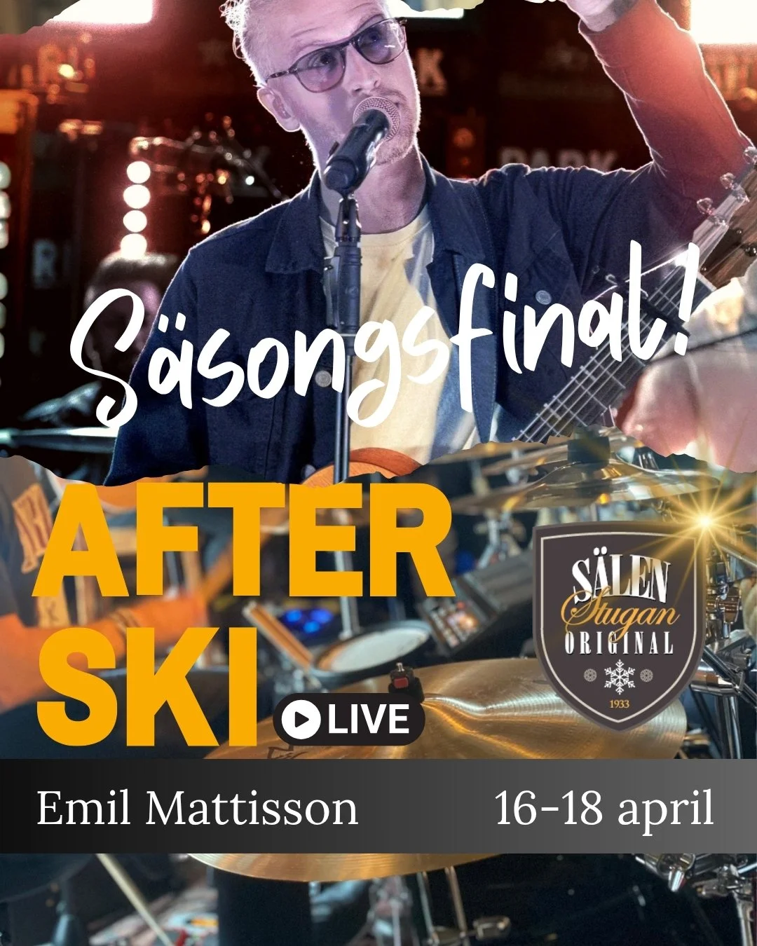 B&Auml;STA S&Auml;LEN❤. Nu &auml;r det dags f&ouml;r S&Auml;SONGSFINAL! Kom och h&auml;ng p&aring; Afterski och fira ut denna vinter tillsammans med oss och @meele_music 😍. Lediga bord f&ouml;r lunch och afterski finns b&aring;de fredag och l&ouml;r