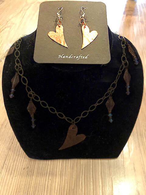 Handmade copper earrings - local artist